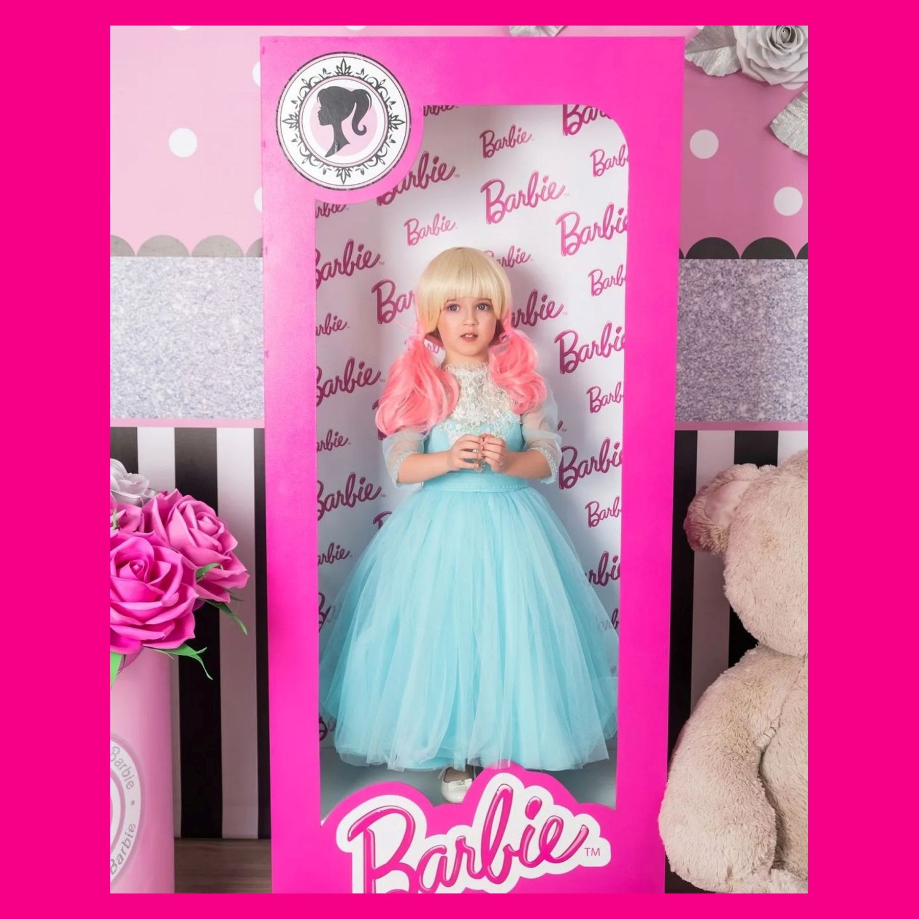 Фотозона коробка Барби. Студия праздничного декора