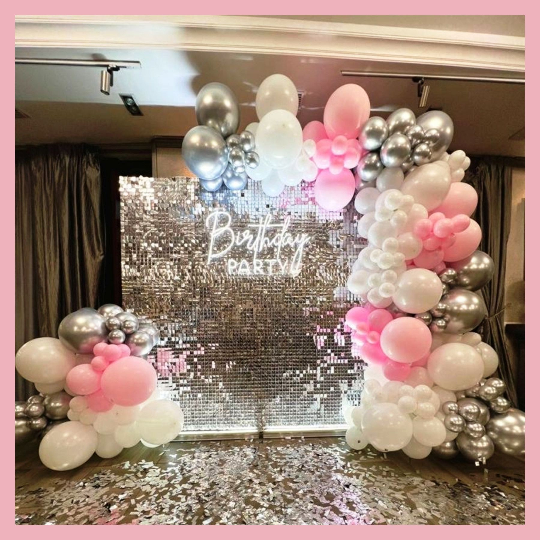 Фотозона из пайеток. Студия праздничного декора