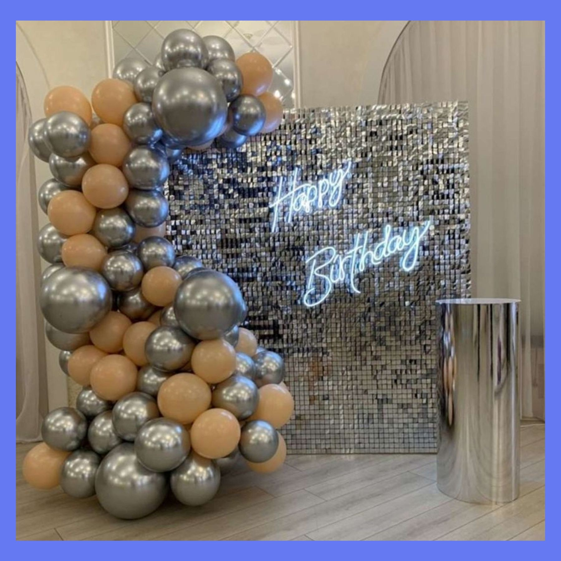 Фотозона из пайеток. Студия праздничного декора