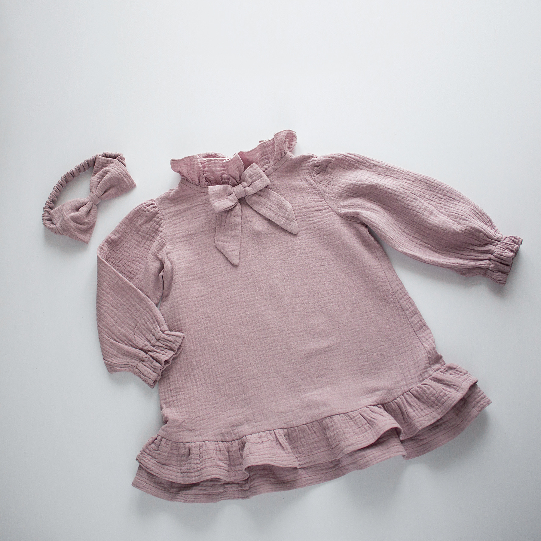 036 Платье с бантиком. Эко-одежда для детей