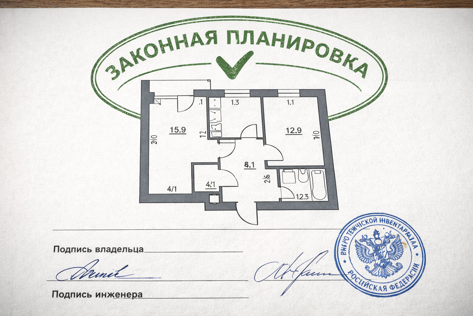 Узаконенная перепланировка схема