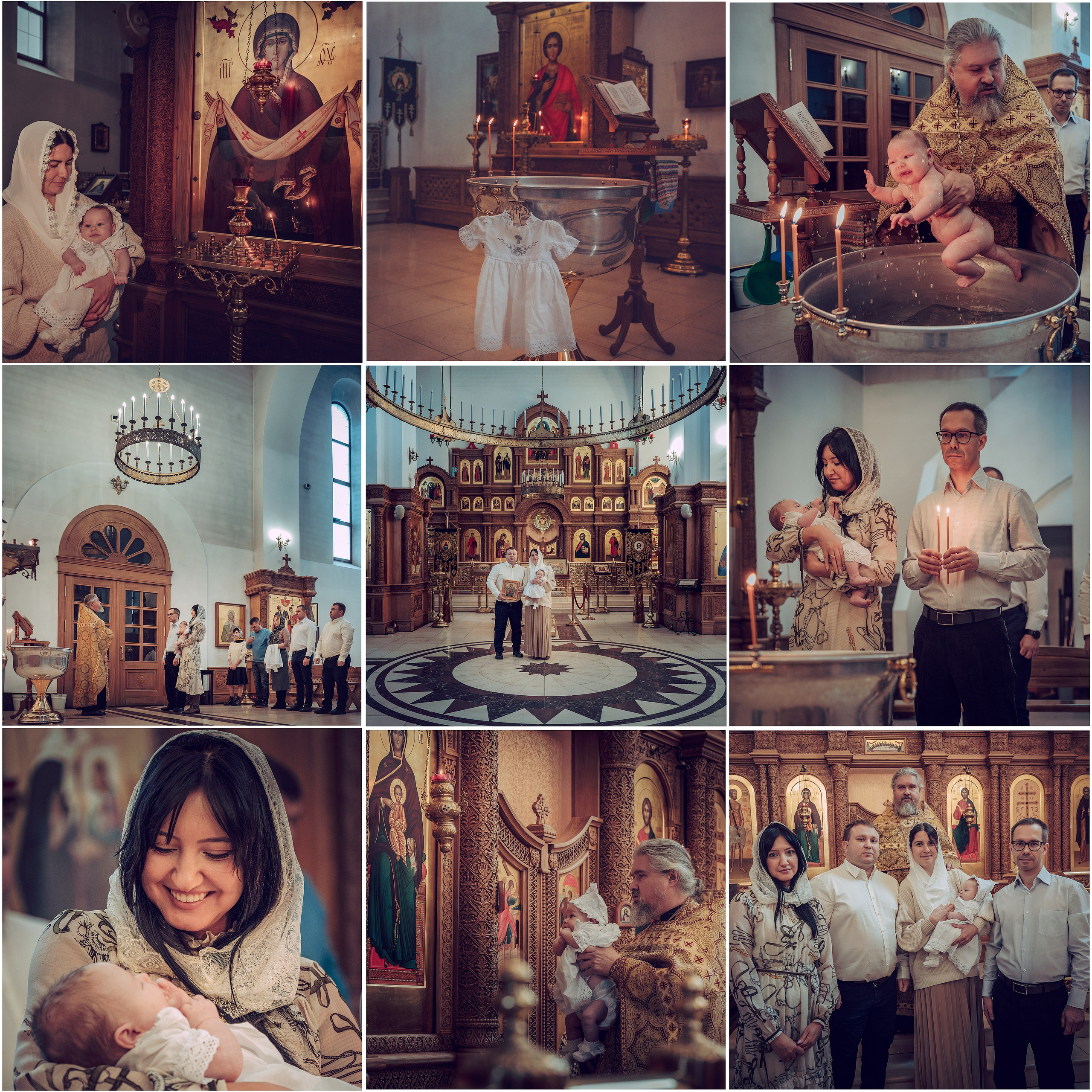 Кадр крещения ребёнка в храме Одинцово, фотограф Каримов