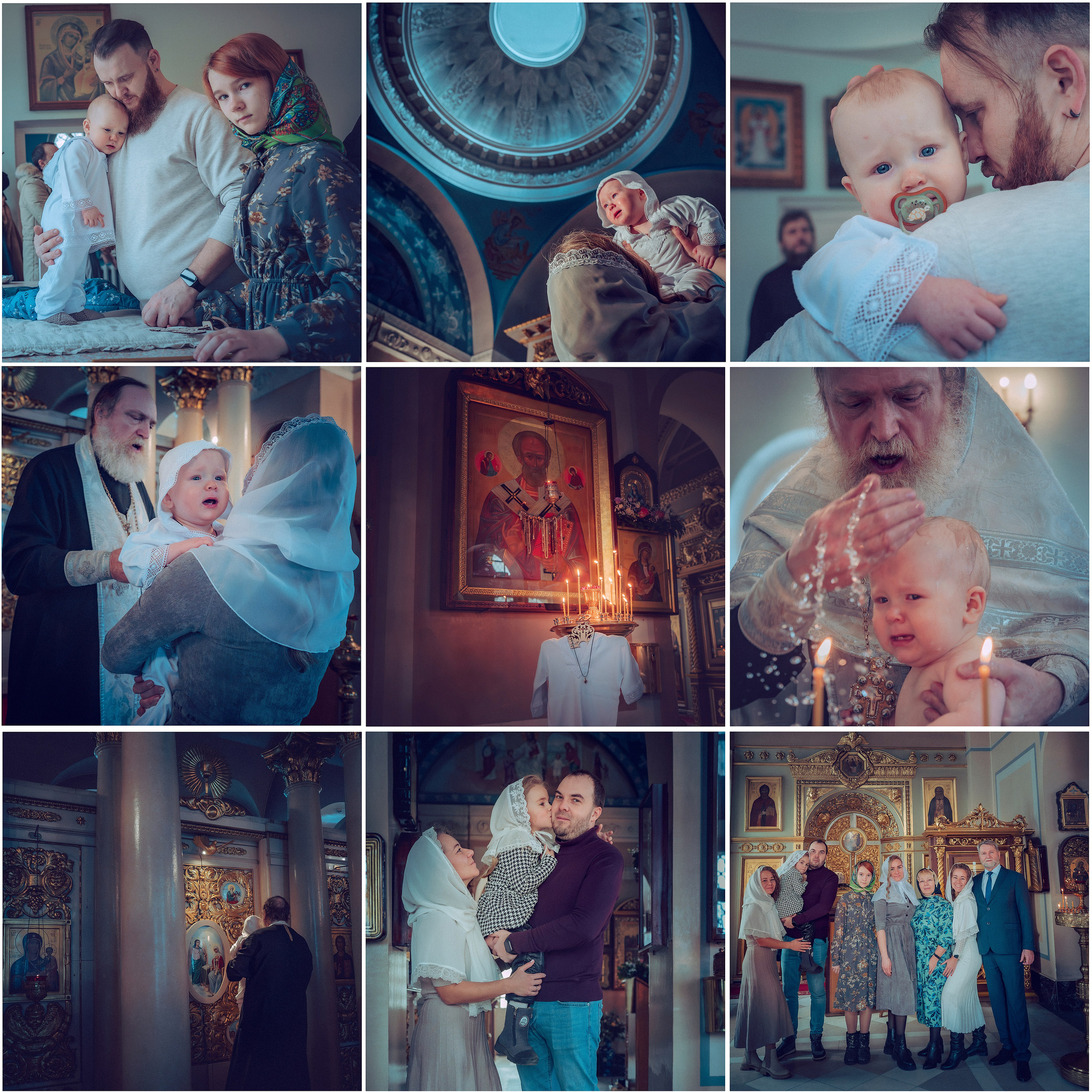 Съёмка крещения с семьёй в храме Одинцово