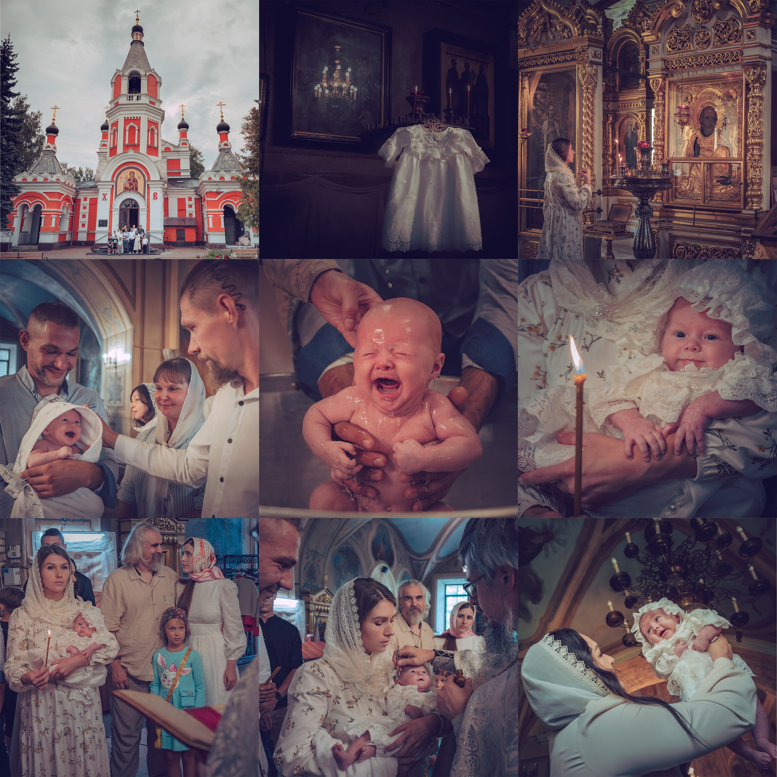 Кадр крещения ребёнка в храме Одинцово, фотограф Каримов