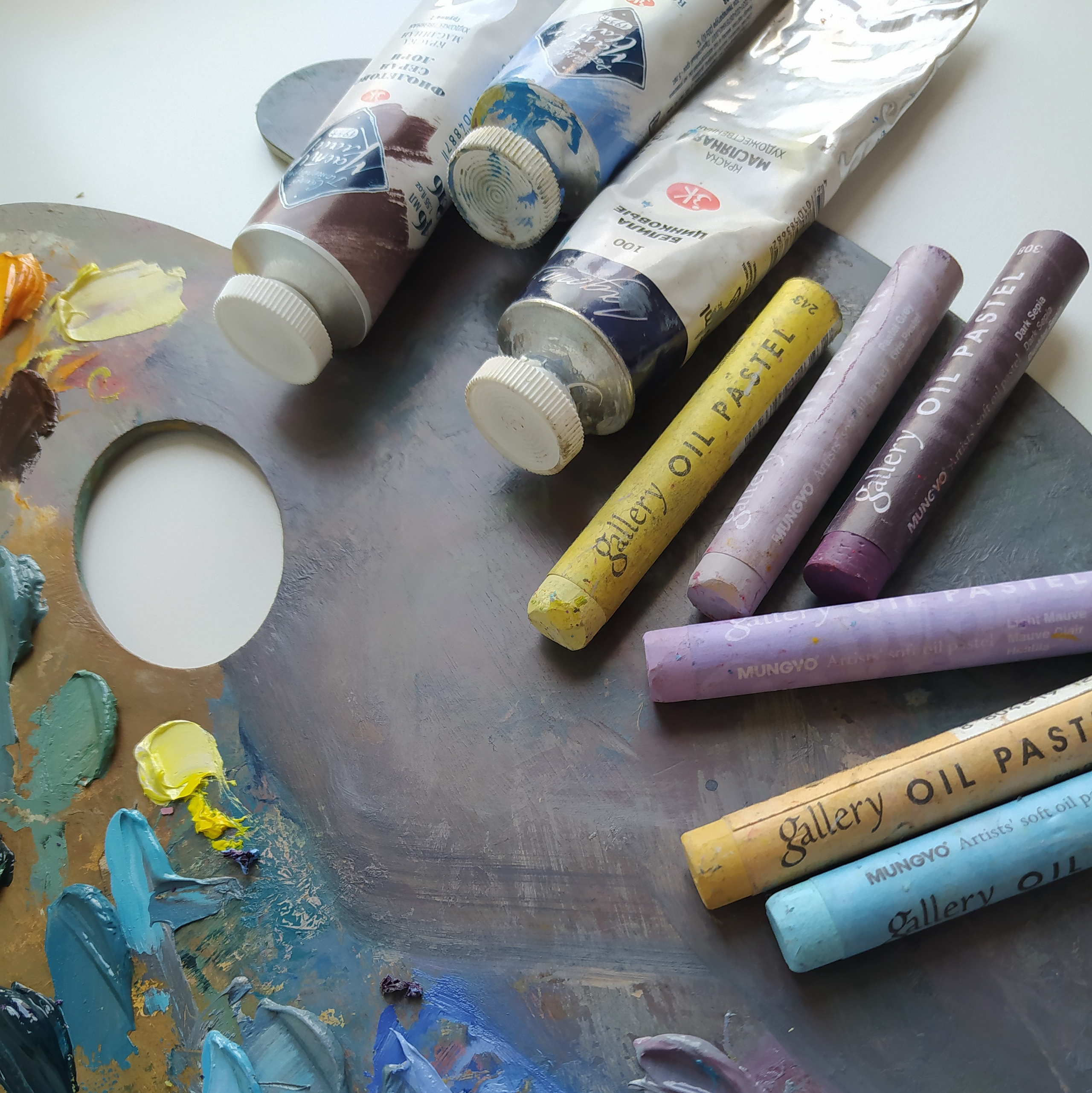 Контакты. Картины маслом и масляной пастелью. Живопись