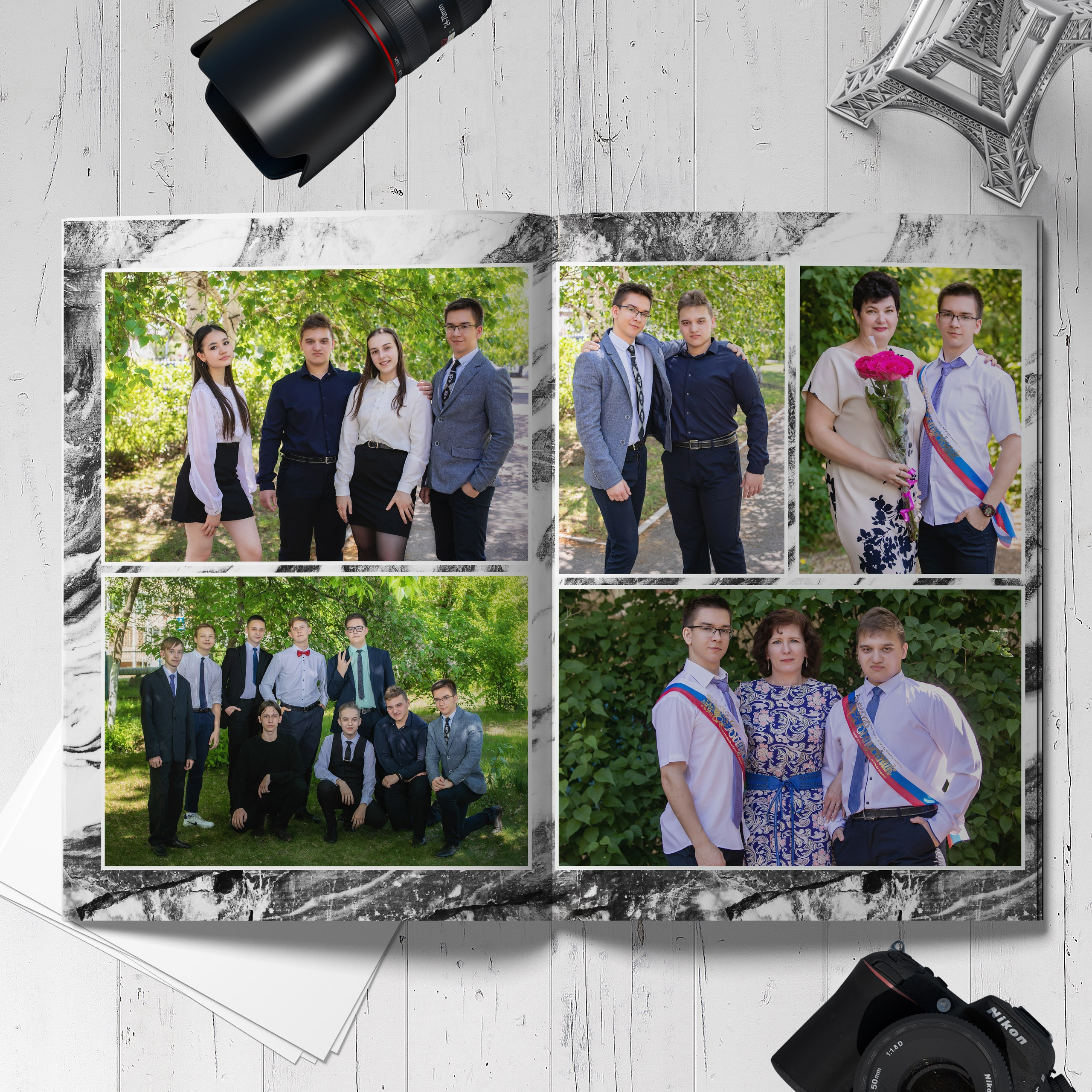 Альбом 2 разворота. Выпускные фотокниги
