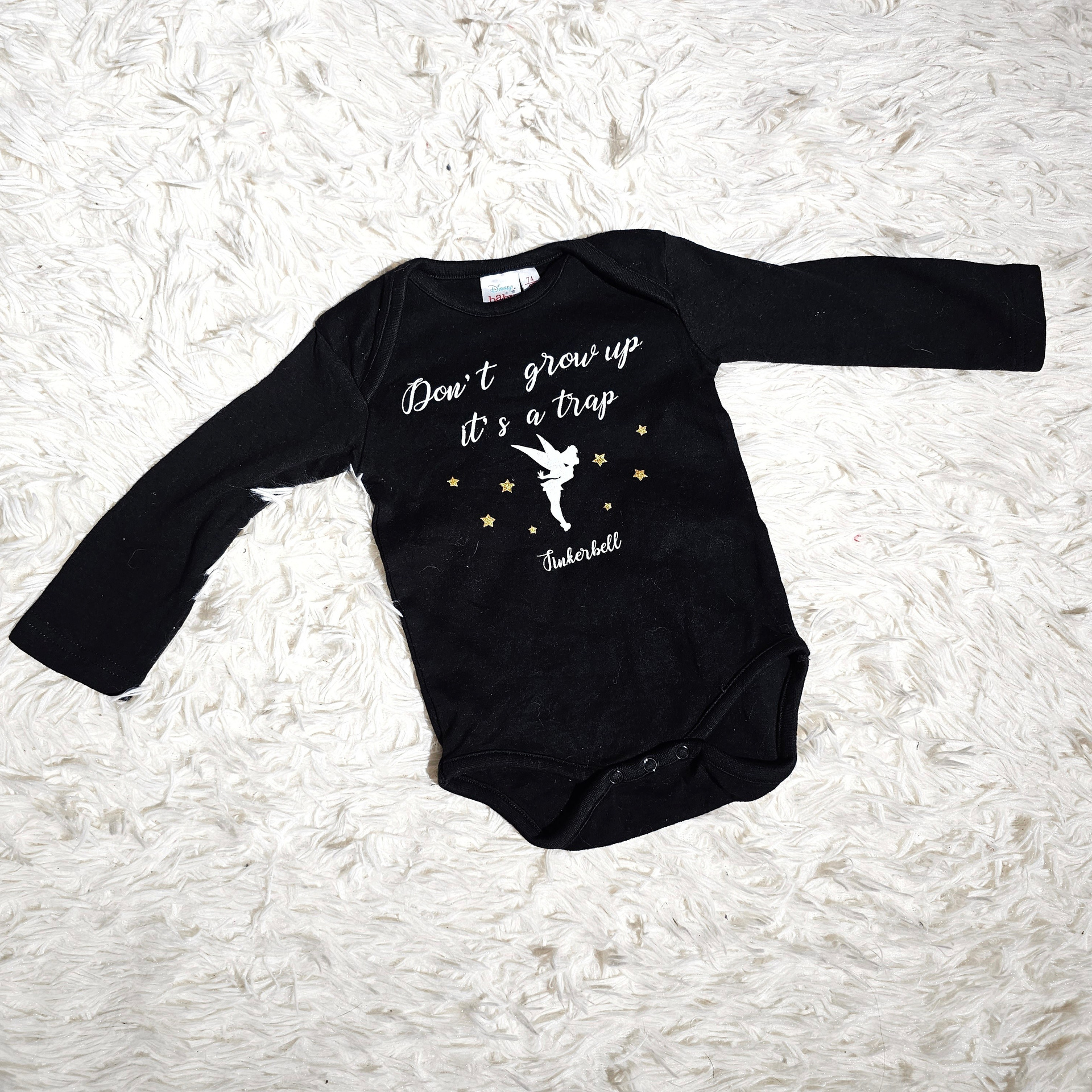 Боди детское трикотажное новогоднее черного цвета