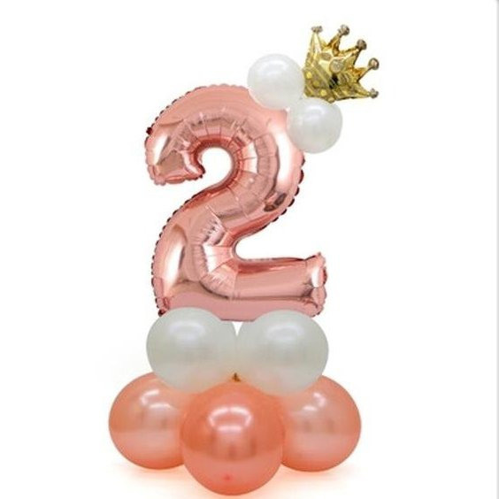 Шары с цифрами розовое золото. Студия праздничного декора