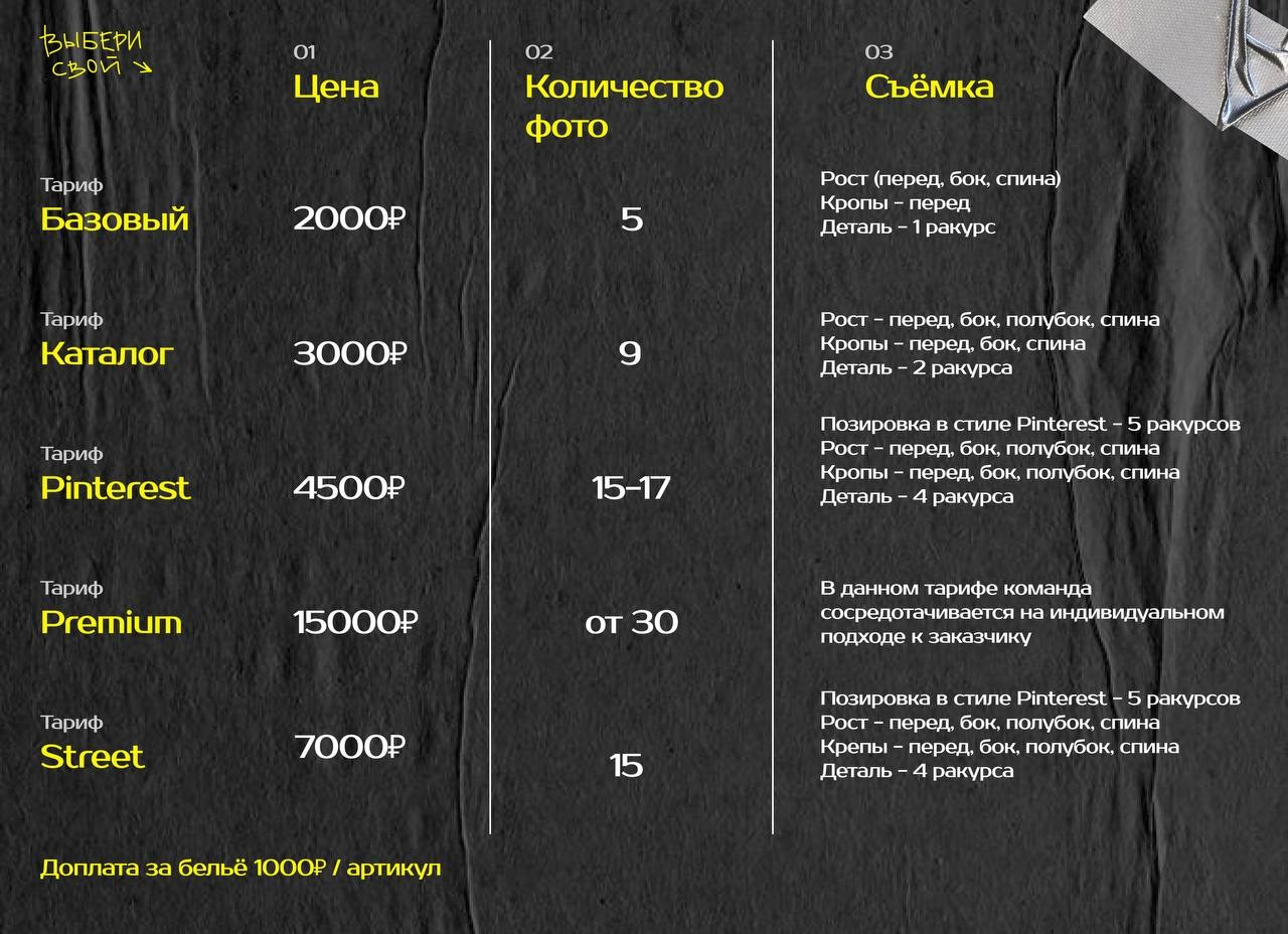 Цены на модельную фотосъемку одежды для маркетплейсов в москве 