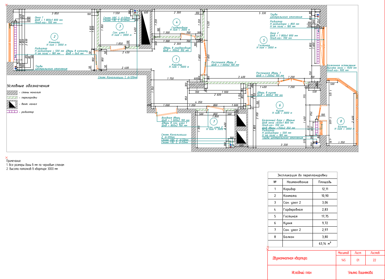 Пакет Чертежи. Дизайнер интерьера Вишнякова Ульяна