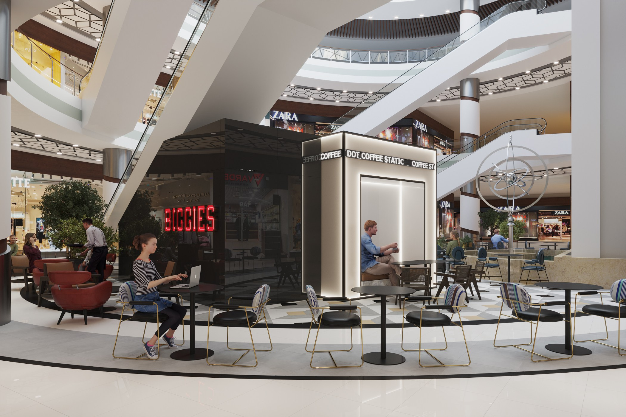 BIGGIES / кофейня, 650 м². Rezells Architects — студия дизайна жилых и коммерческих интерьеров