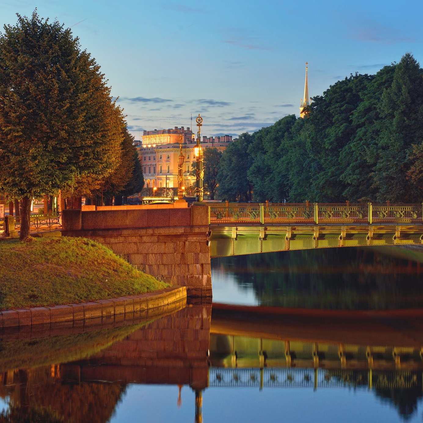 Saint-Petersburg. Summer. The white night. 2nd Garden Bridge. Engineering lock. The Moika River. There are even more view photos in the store.
