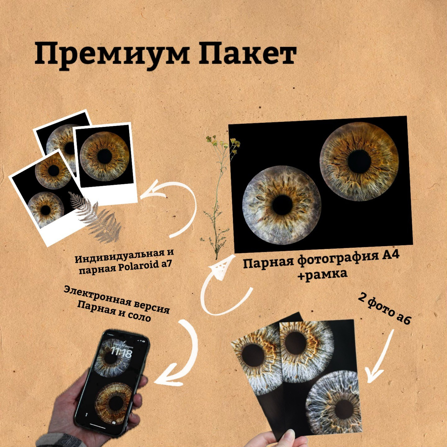 Услуги. Макро Фото радужки глаза в Зеленоградске