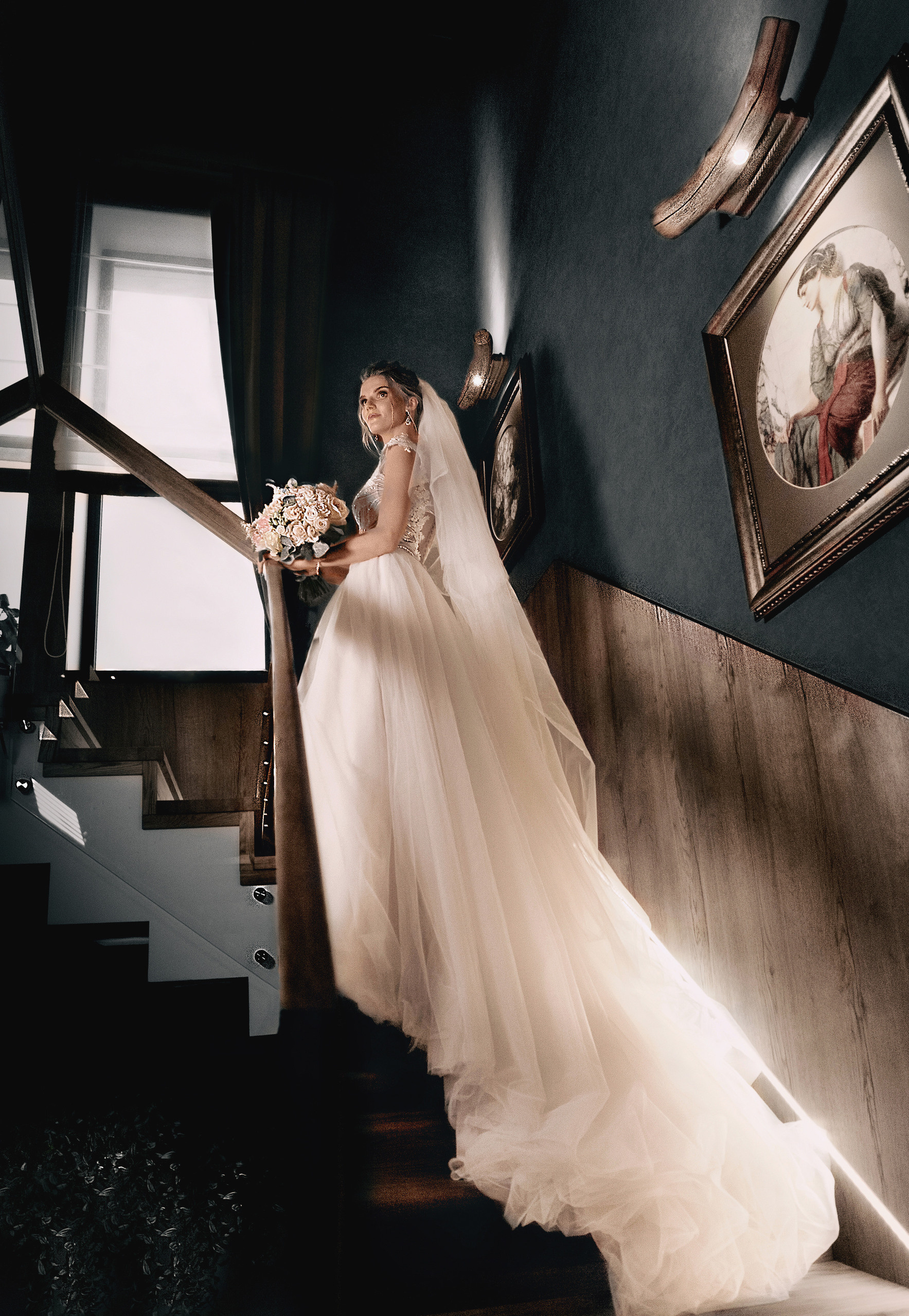 Стильная свадебная фотосессия в элитном коттедже