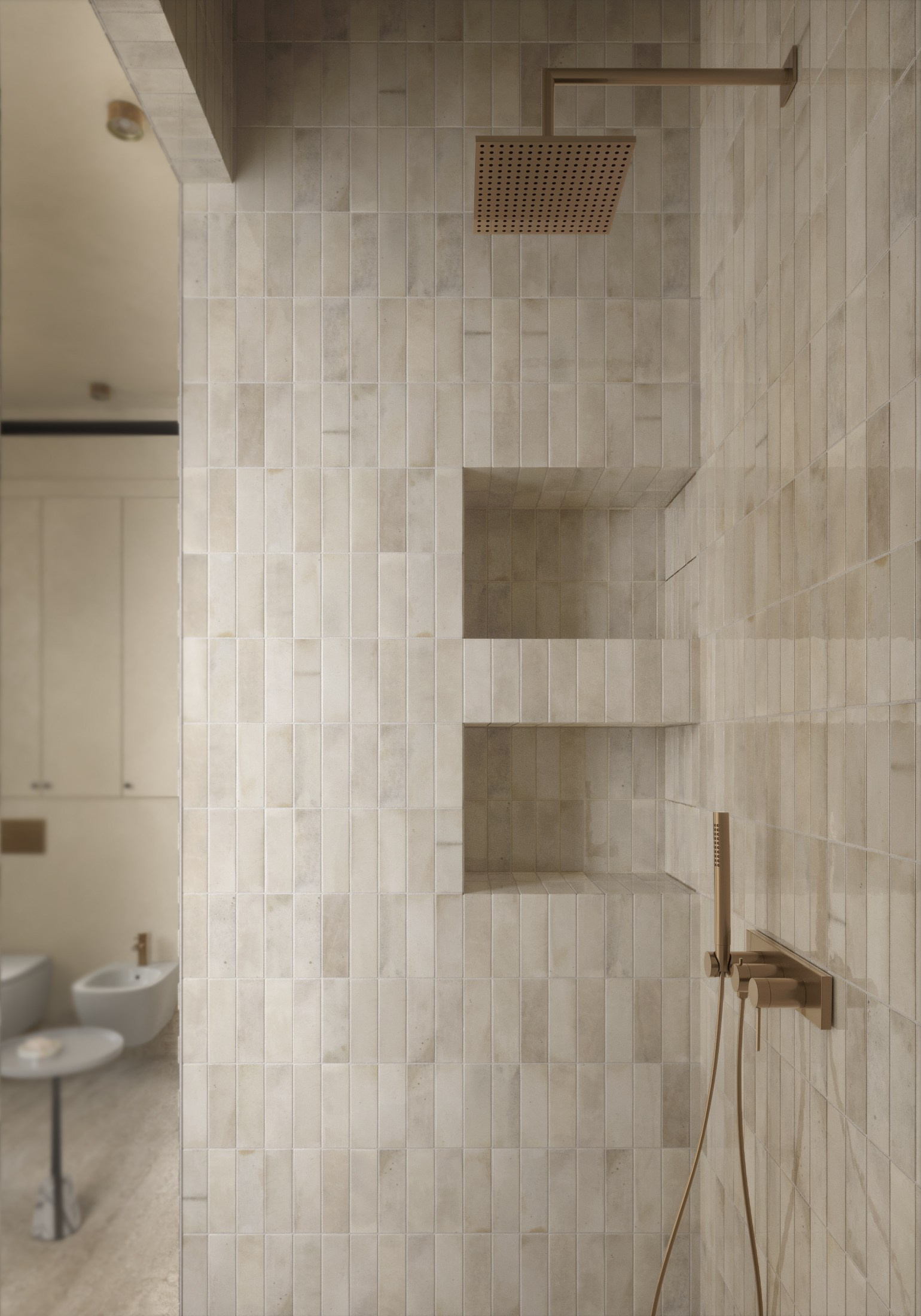 3D visualization of the master bathroom designed by Sabina Valieva. 3D visualization for architects and designers