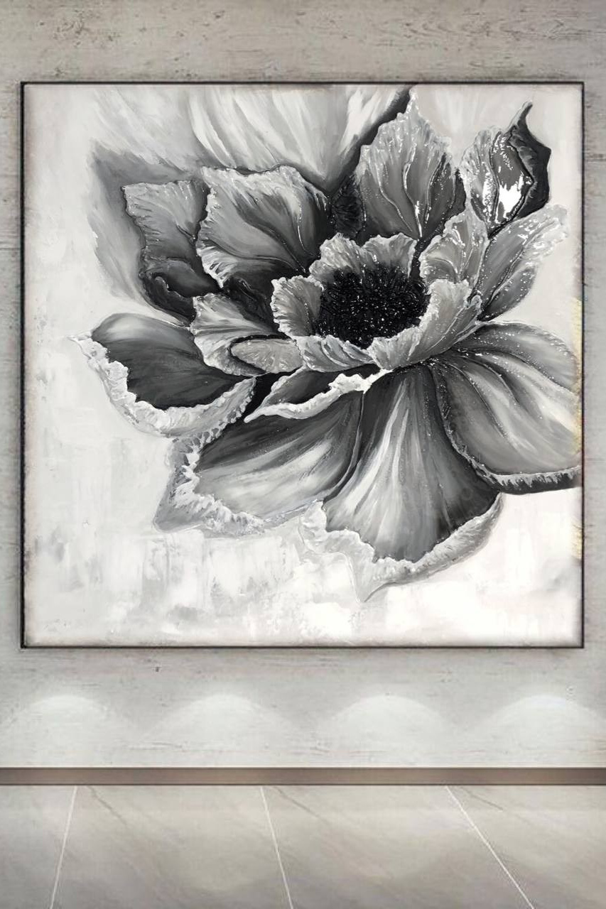Современная картина в черных, белых тонах для стильного интерьера. MONA-ART. Студия авторского декора на заказ: зеркала-скалы по вашим размерам, столики, 3D панно, интерьерные картины, торшеры, светильники,