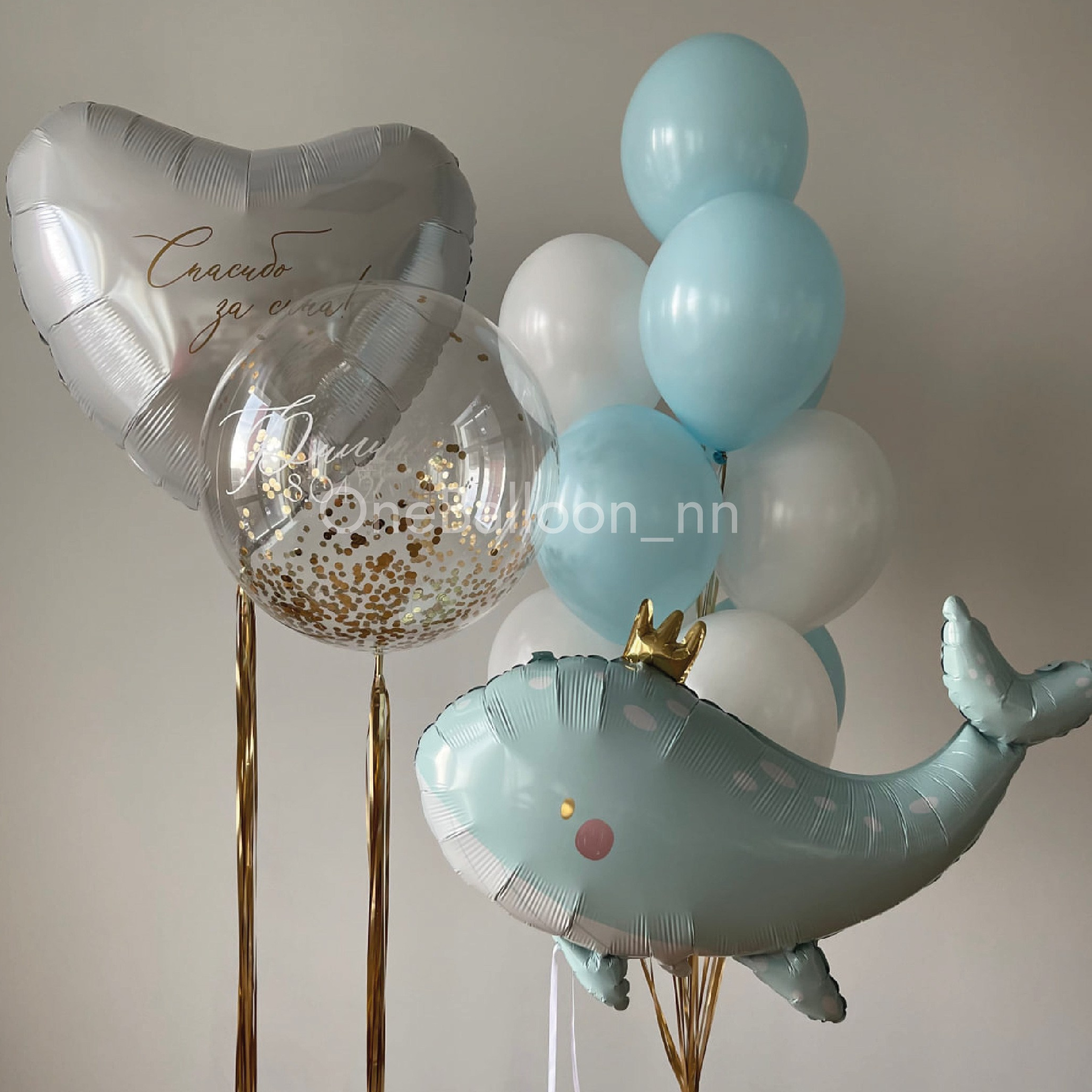 Шарики шары на выписку из роддома для мальчиков. One Balloon Воздушные и гелиевые шары Фотозоны Нижний Новгород