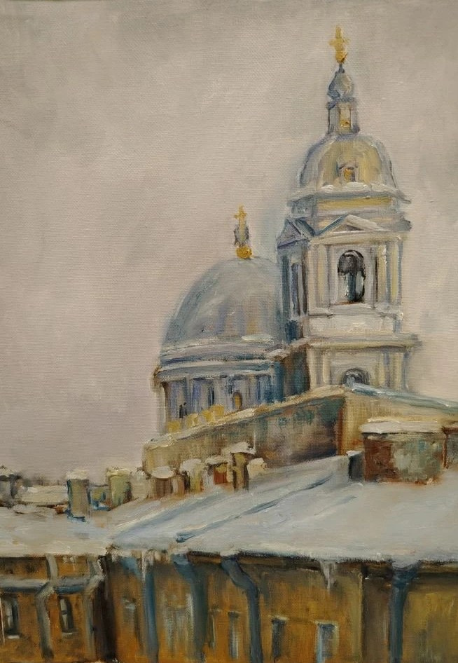 Город, виды Санкт-Петербурга, Собор Святой Екатерины, Васильевский остров