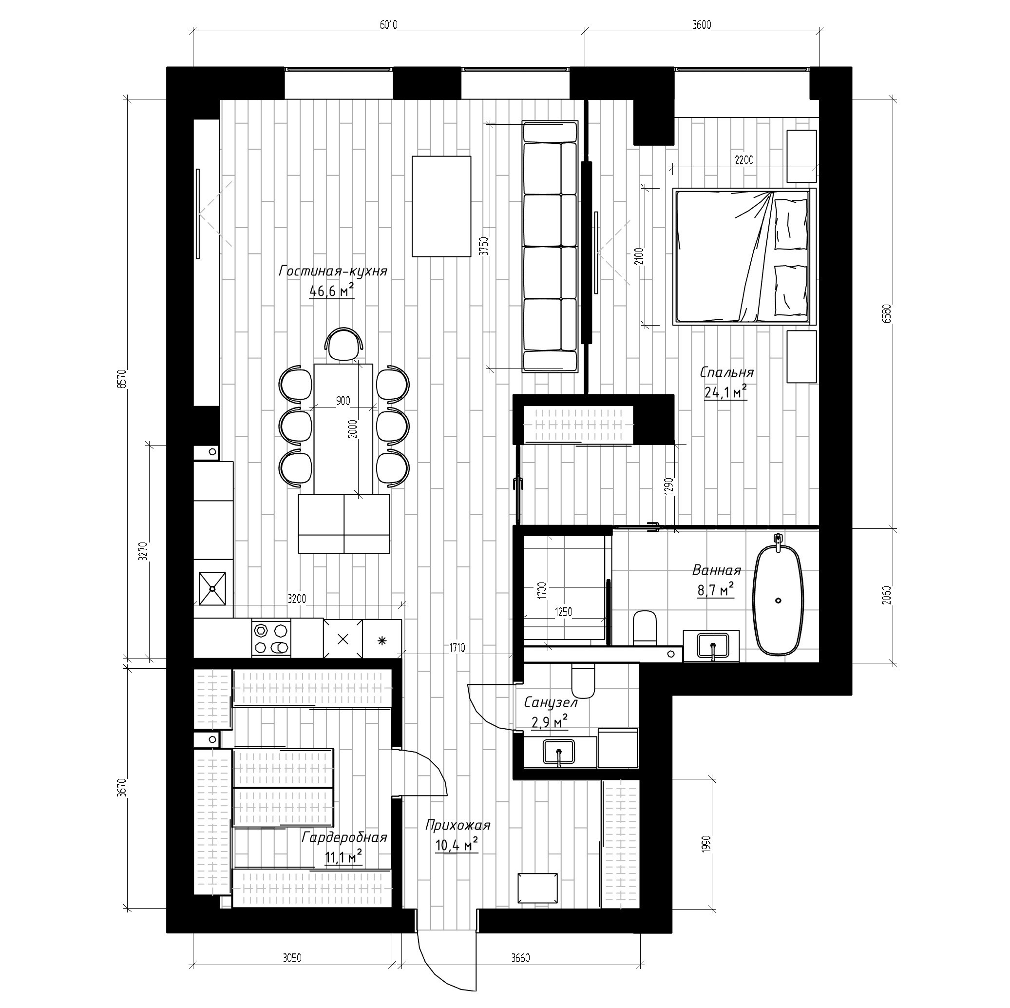 Квартира Жириков. Архитектурно-дизайнерское бюро ROOMS
