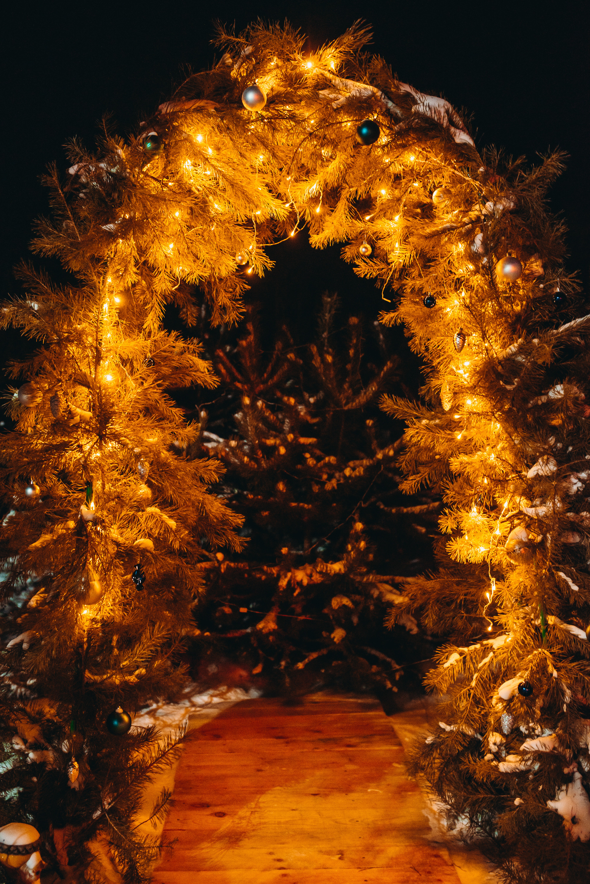 Новогодняя фотосессия под ключ в Иркутске Новогодняя арка с гирляндами