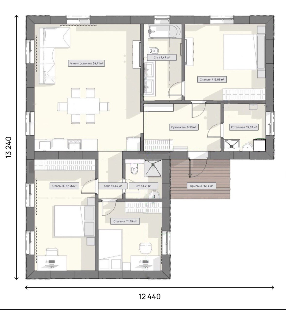 Дом серии БыстроДом 120 , планировка