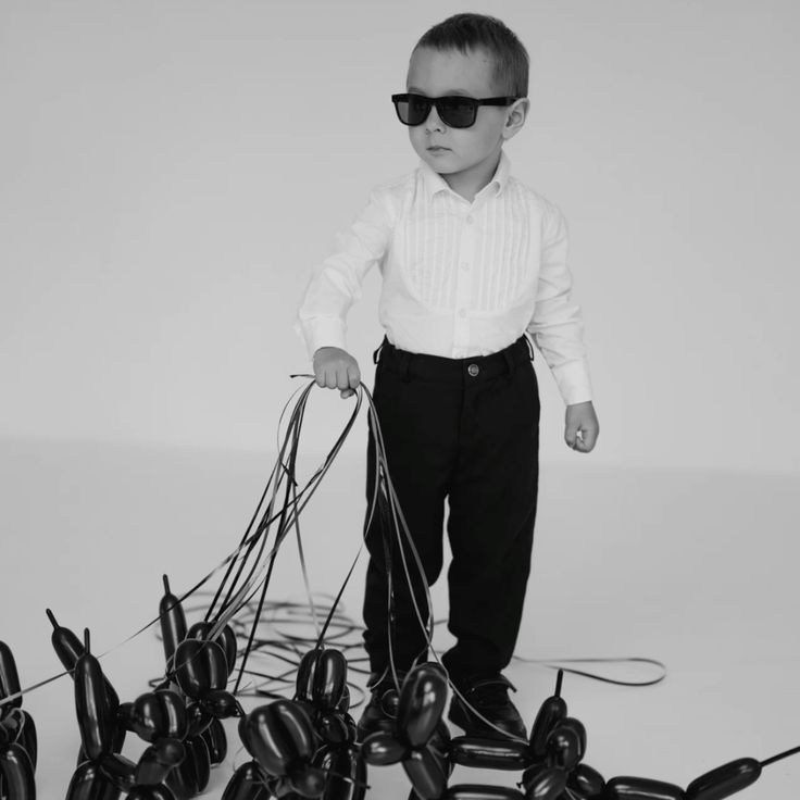 Детская фотосъемка с собачками из воздушных шариков