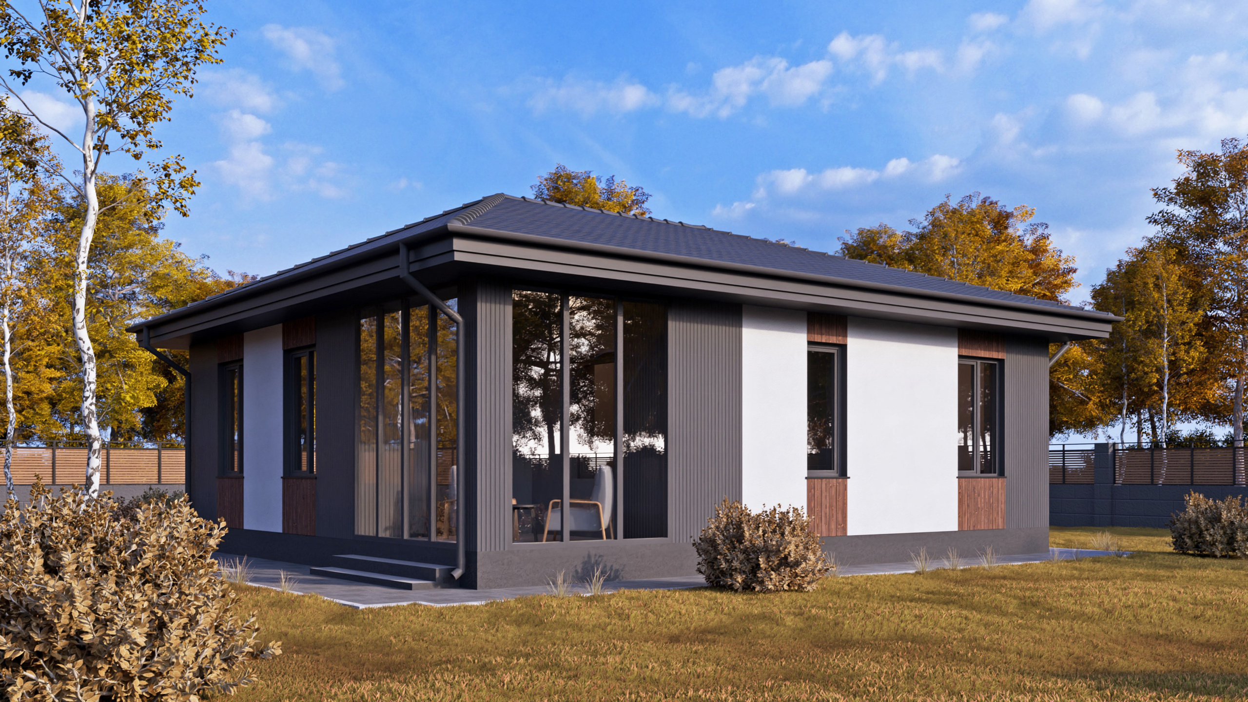 Проект домокомплекта серии КомбиДом для быстрой сборки под ключ