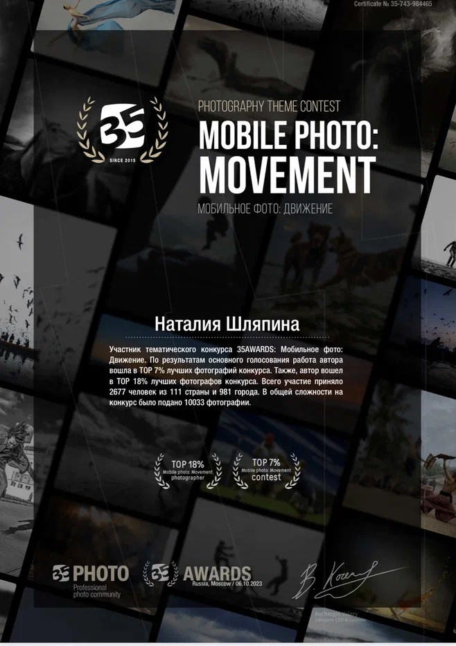 Дипломы. Фотограф Наталия Шляпина в Ростове-на-Дону