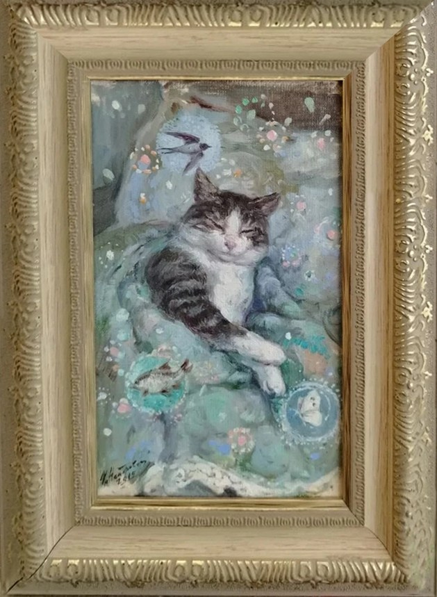 Кот, спокойствие, сон, сновидение, уют