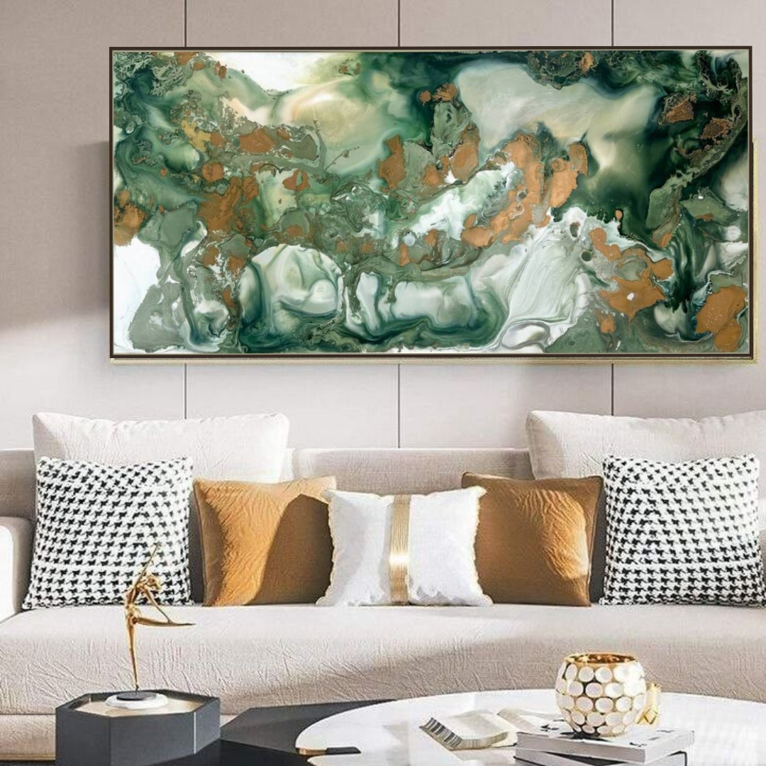 черная картина с золотом