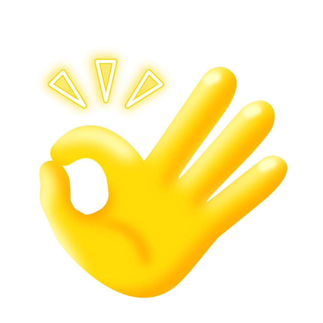 Знак "окей". Форма успешно отправлена