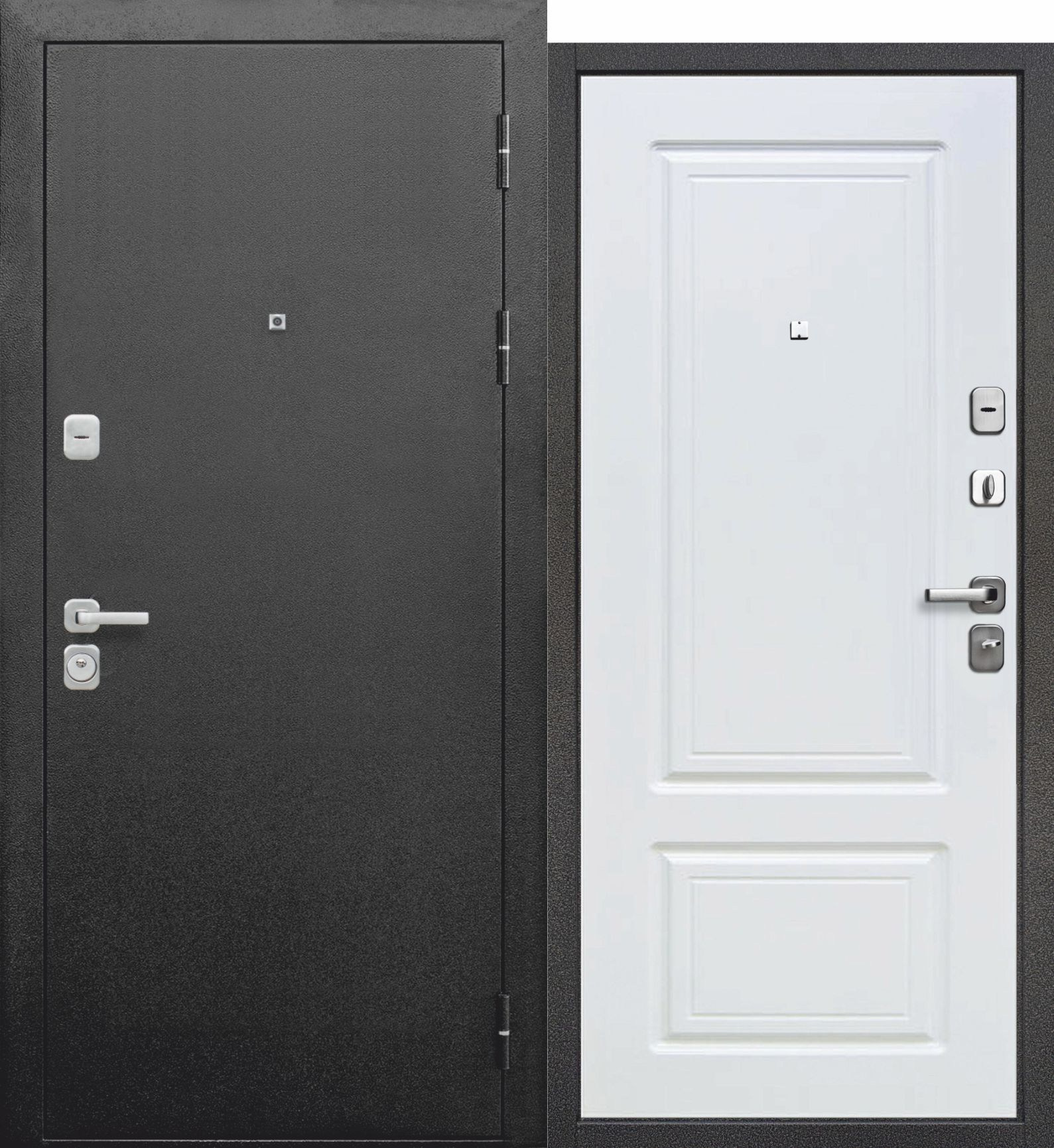 Дверь металлическая с белой мдф панелью 2 замками и утеплением