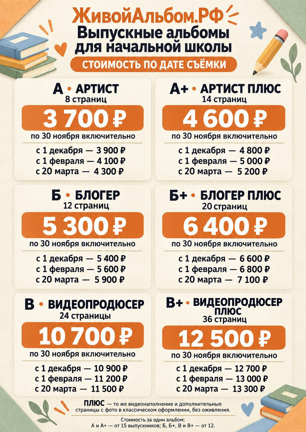 Начальная школа. Живой выпускной альбом в Красноярске