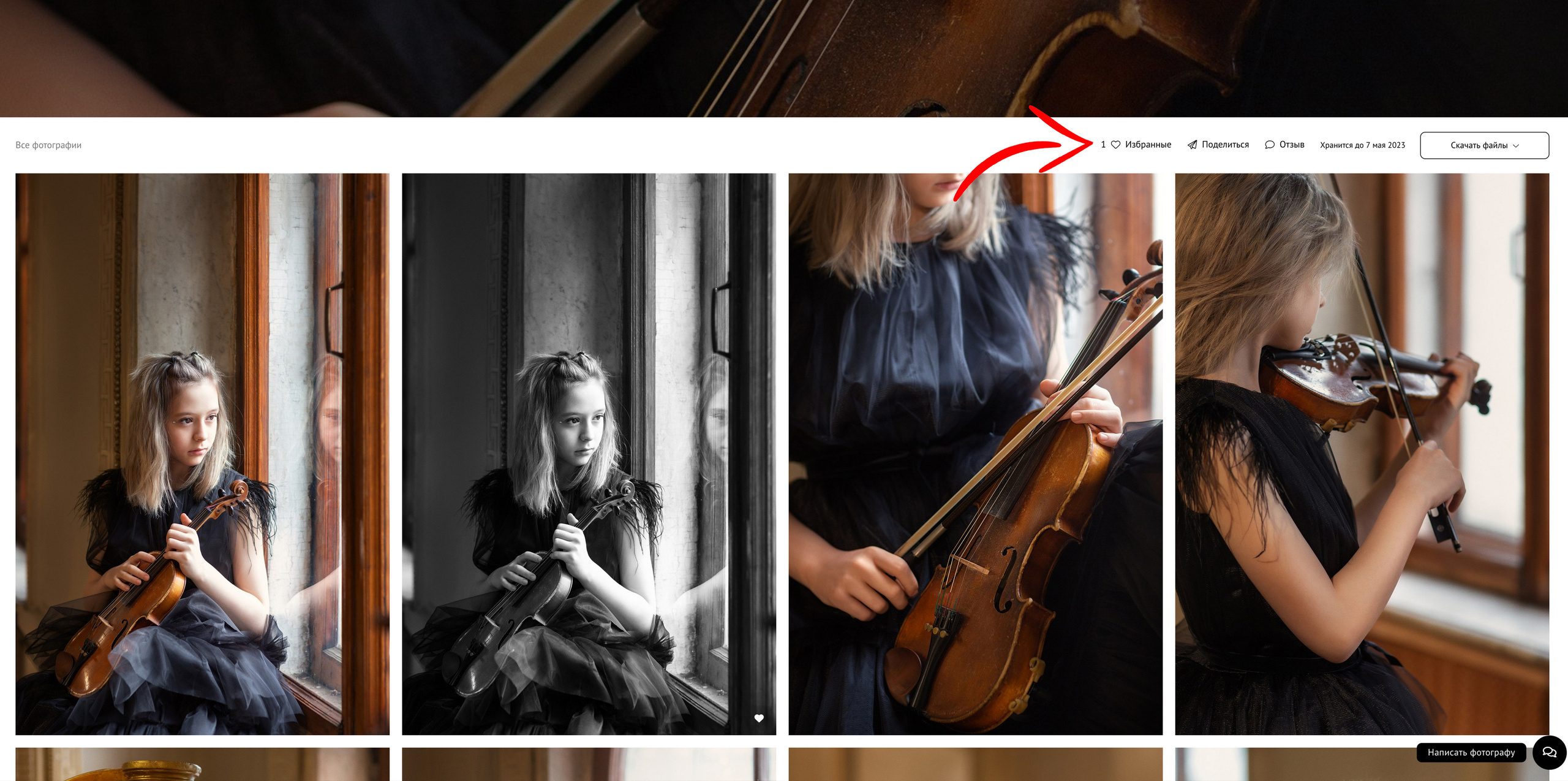 Инструкция по отбору фото в список «Избранное». Фотограф Анастасия Малютина