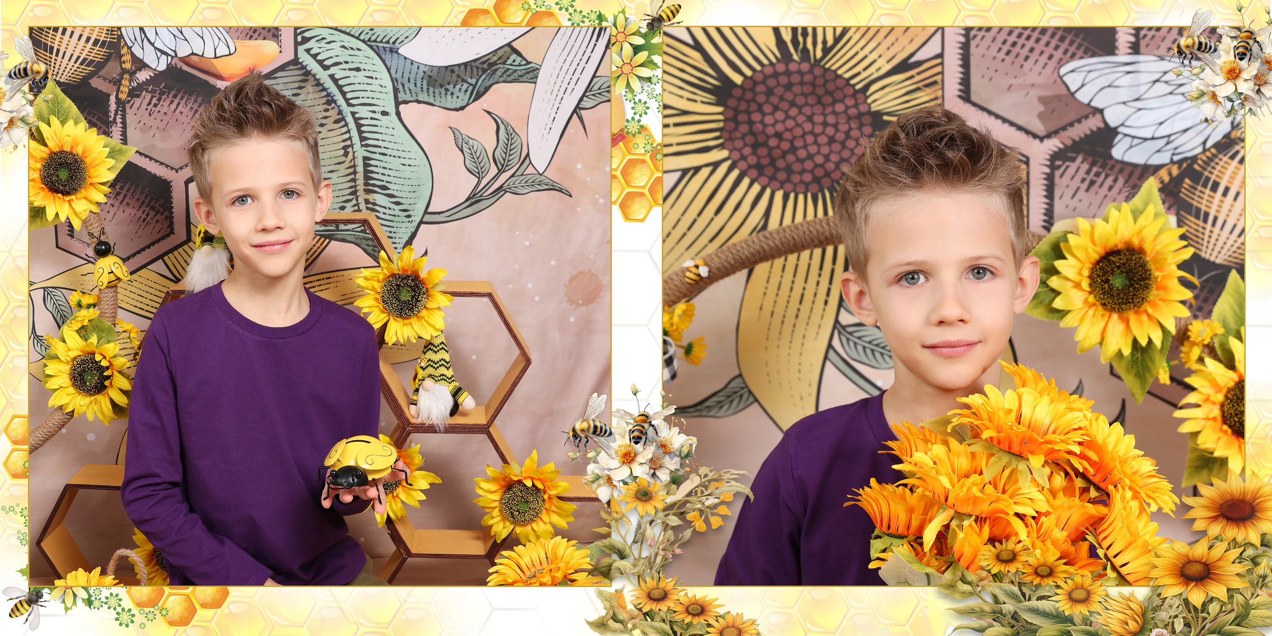 Фотосессия «Пчёлки». Детский фотограф в Алматы, виньетки, выпускной альбом Алматы