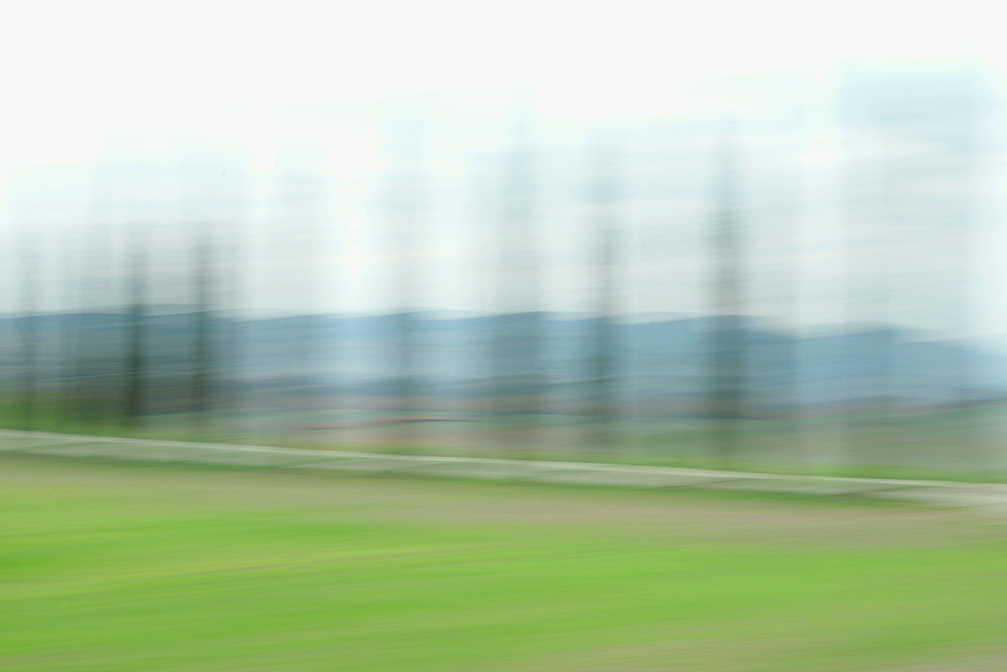 Motion blur landscape from Tuscany — медитативный абстрактный пейзаж Тосканы в зелёной гамме.