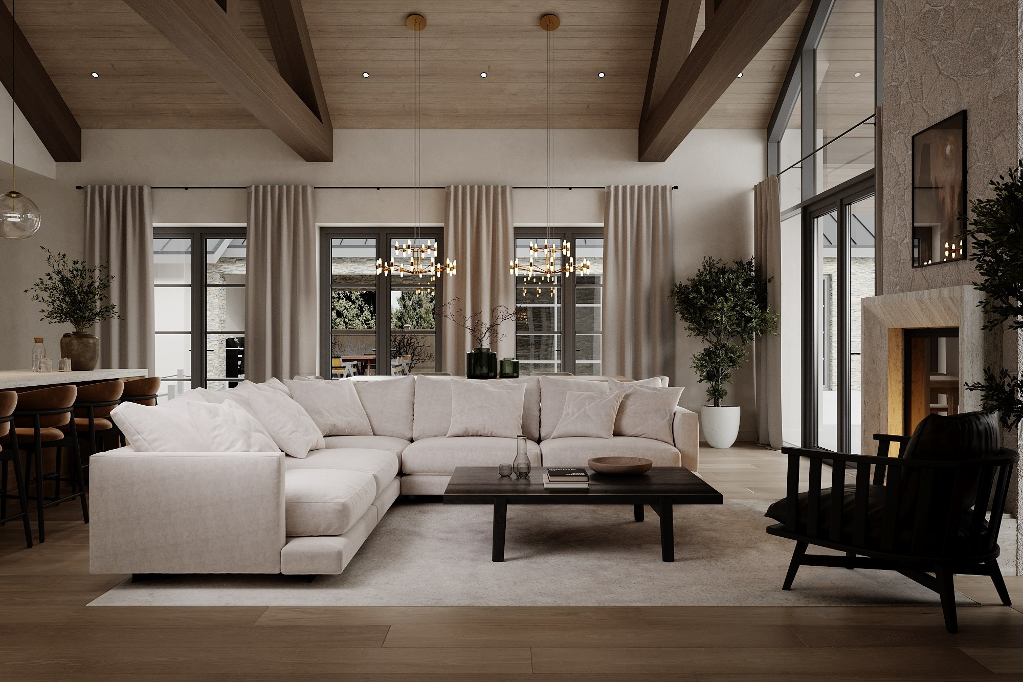 РЕЗИДЕНЦИЯ PALITRA / загородный дом, 340 м². Rezells Architects — студия дизайна жилых и коммерческих интерьеров