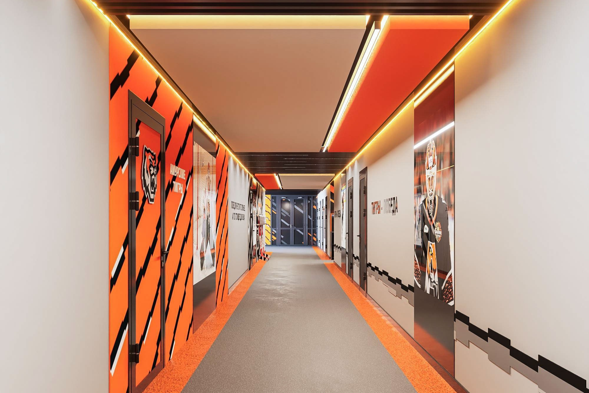 ХК «Амур» Раздевалка. Архитектурно-дизайнерское бюро ROOMS