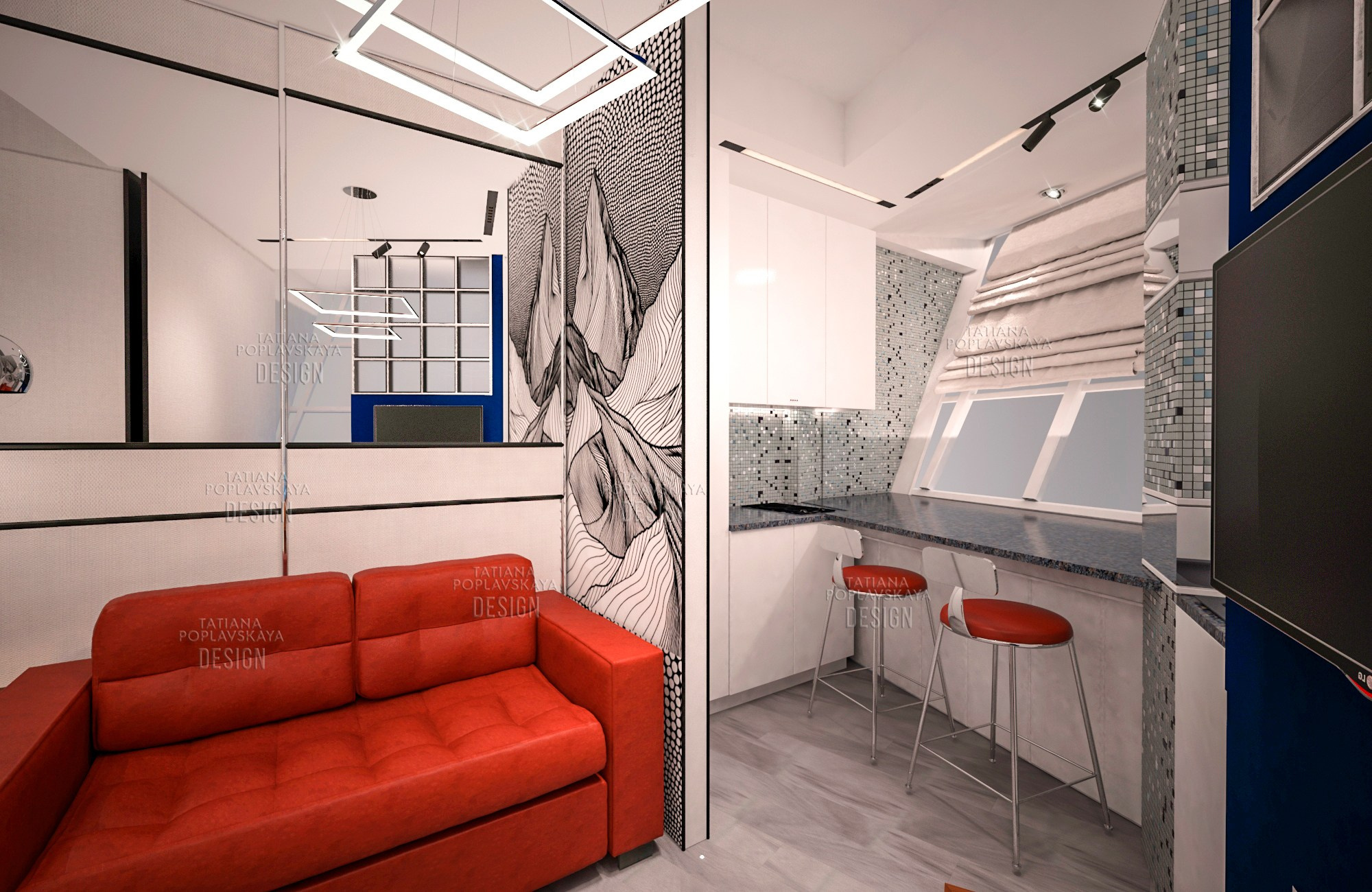 Дизайн квартиры в современном стиле. Интерьерный дизайнер в Сочи Поплавская Татьяна. Проектирование интерьеров и организация процесса ремонта