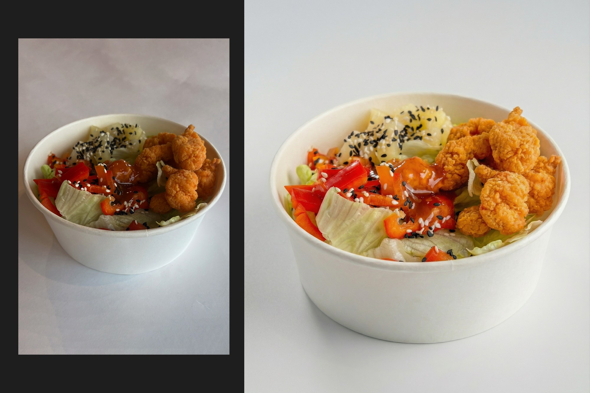 Генерация профессиональной фотографии из снимка смартфона - Салат