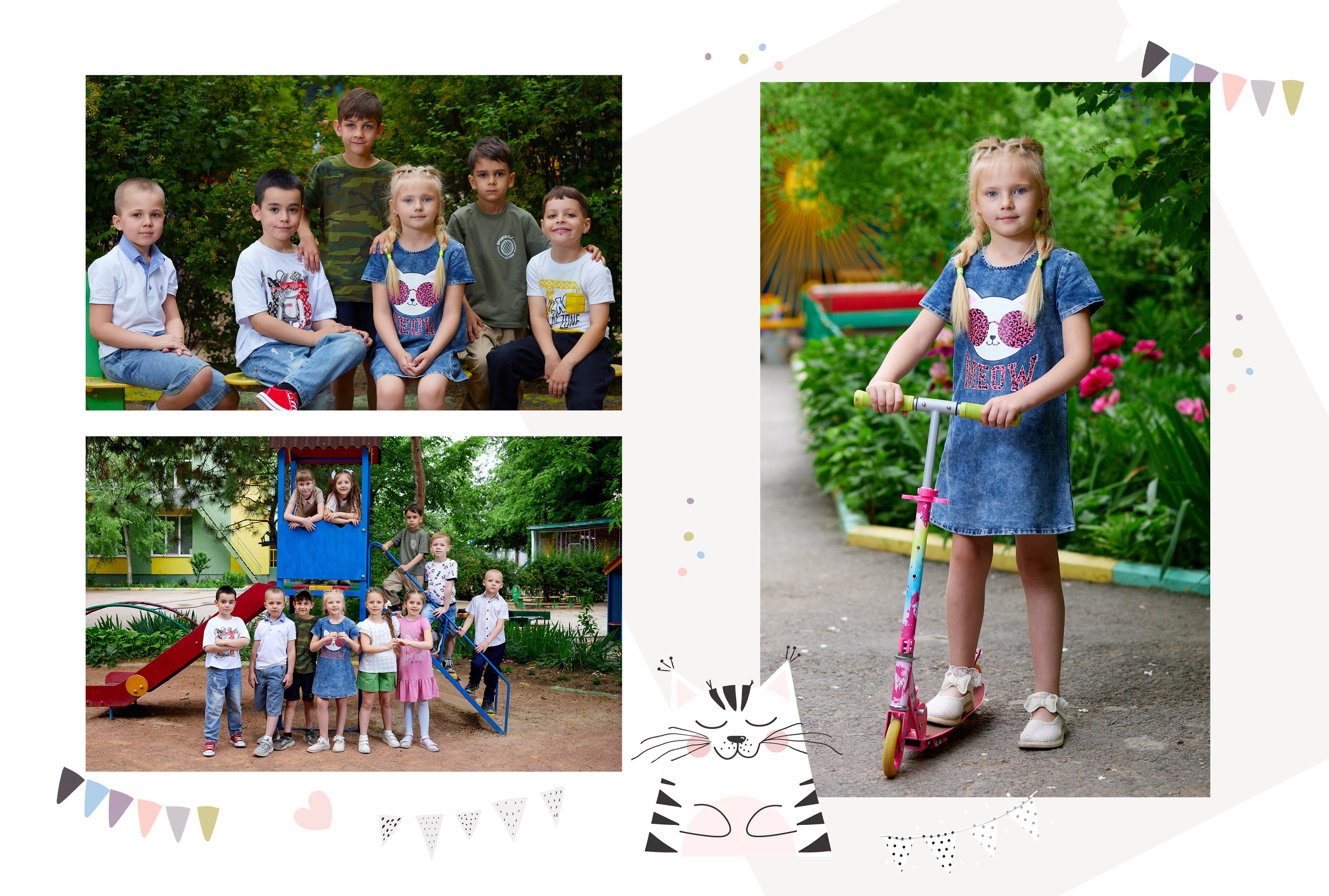 персональный разворот фотосессия на улице с детьми в детском саду
