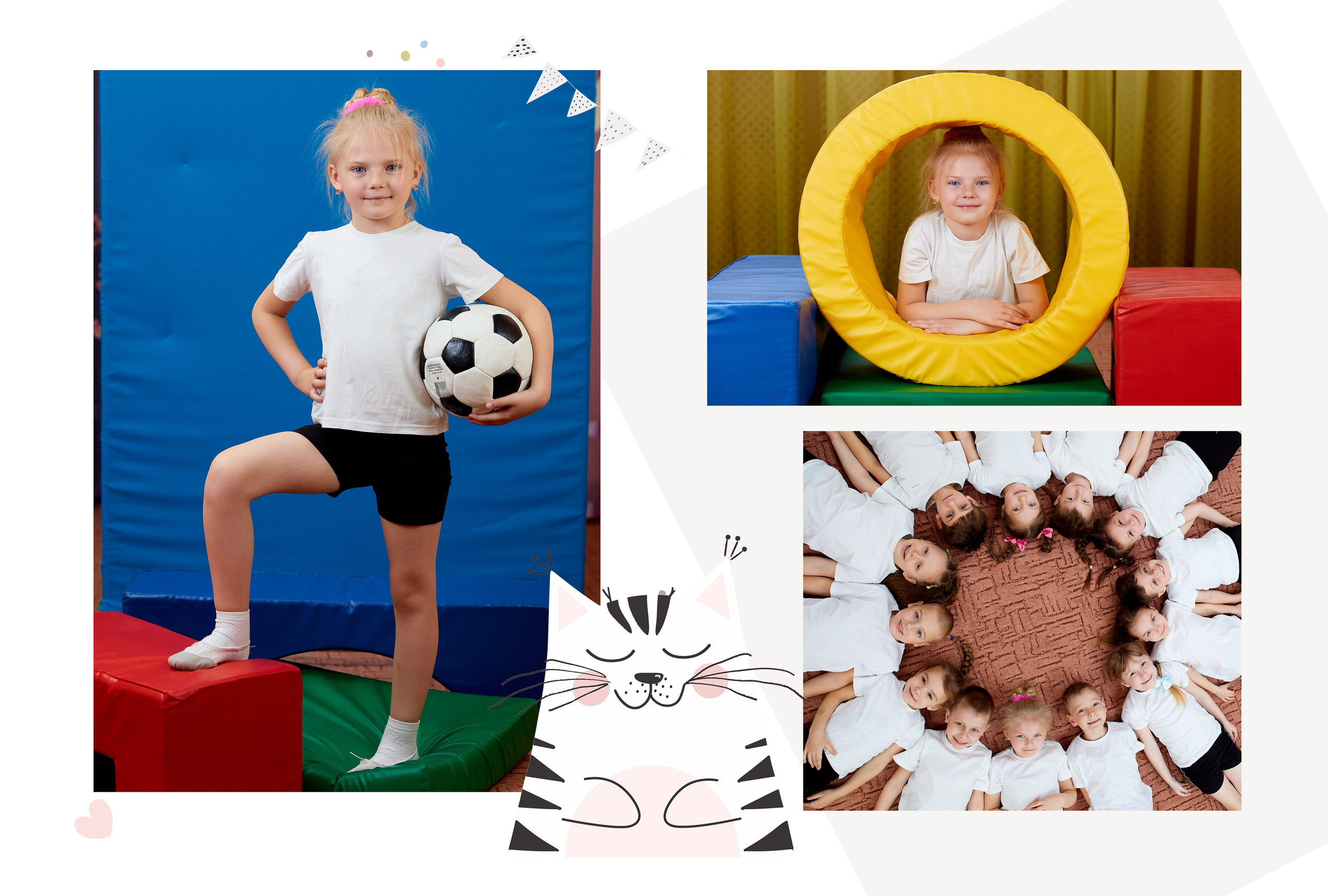 персональный разворот фотосессия в спортивном зале детского сада