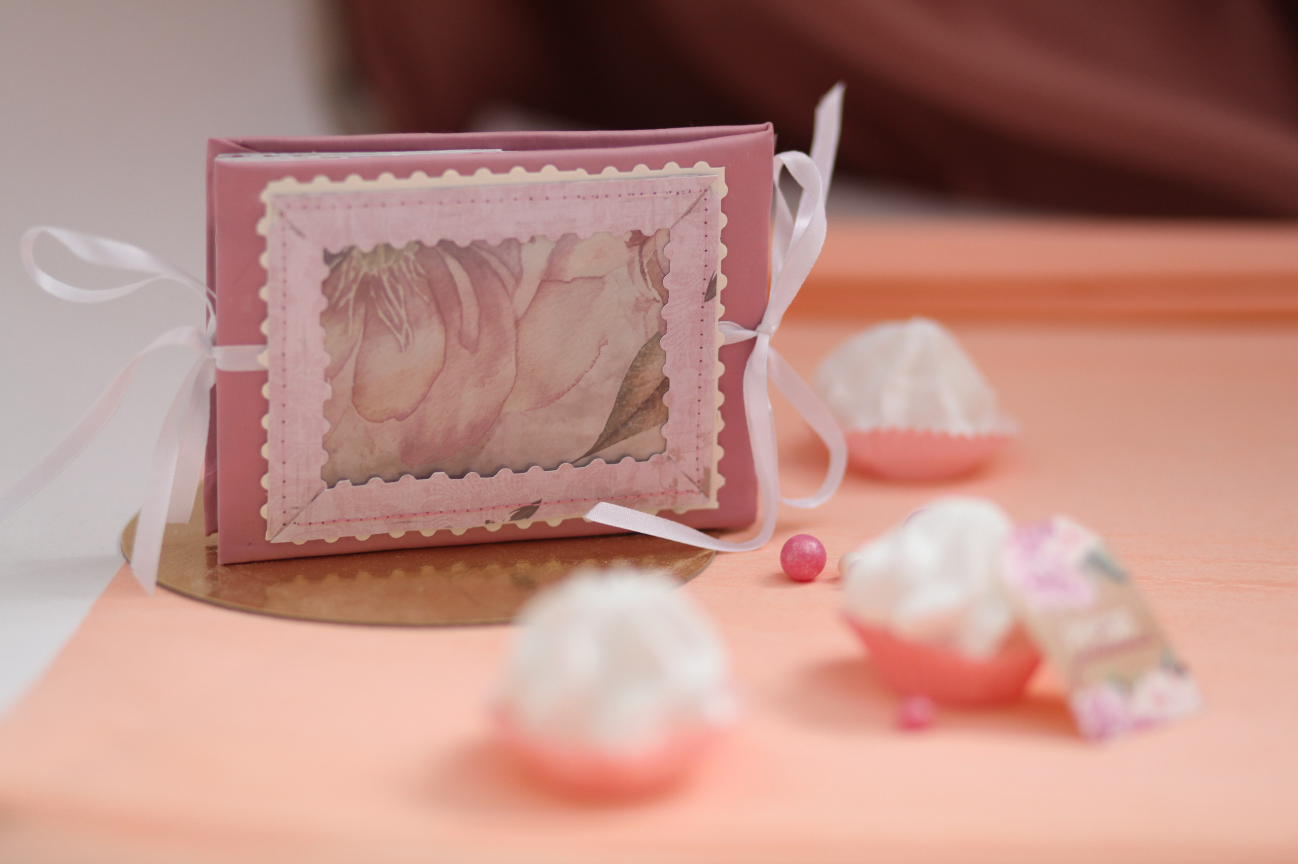 Мини фотоальбом в пудровом оттенке