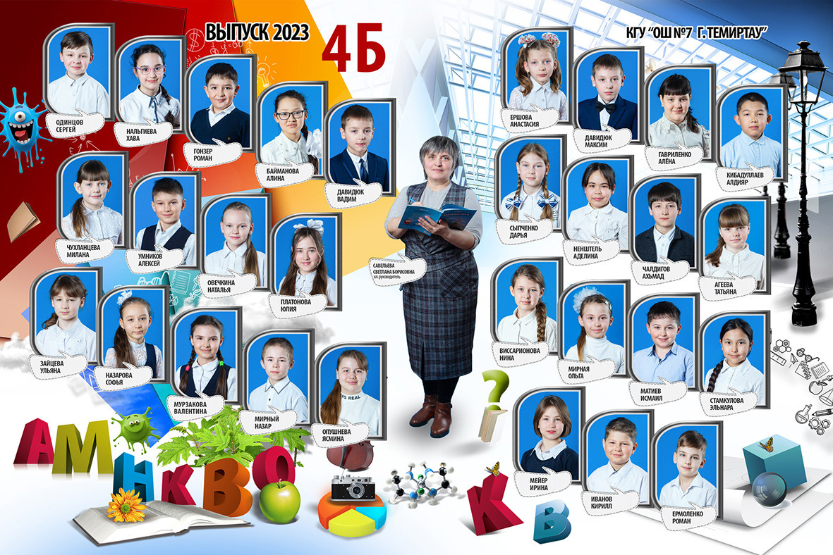 Виньетки, групповые фотографии 1 - 4 класс. Темиртау, Караганда. Фотограф Темиртау, Караганда. Фотограф Наталья Наконечная. Фотостудия «Ай-Би-эН»