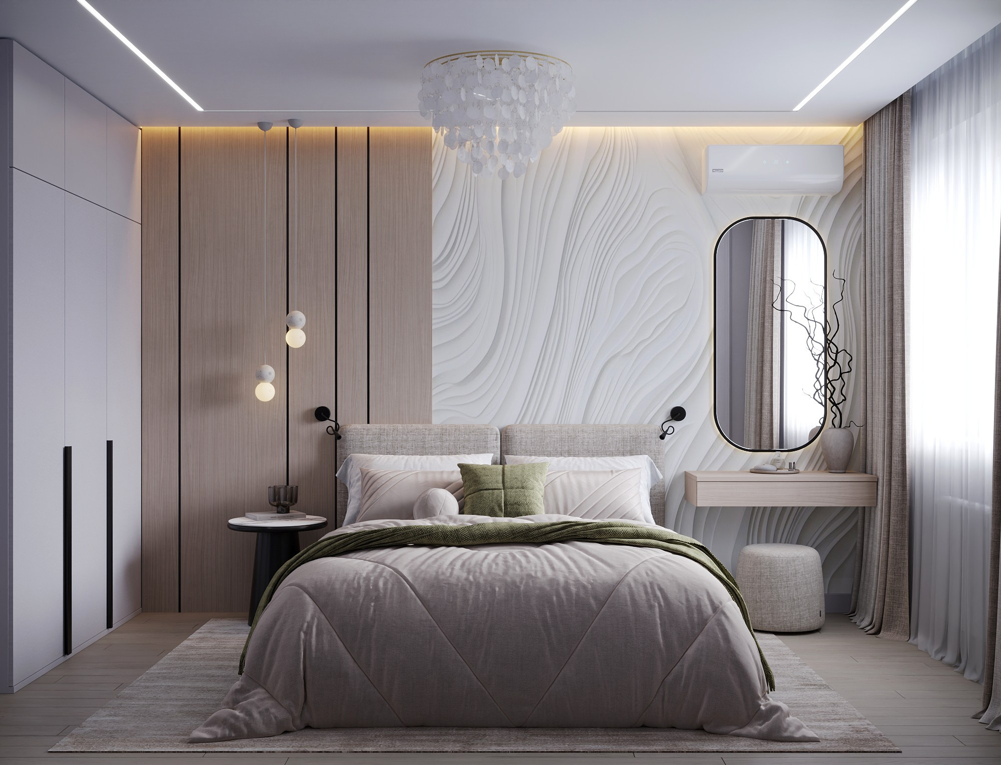 Реалистичная визуализация интерьера — мягкий дневной свет, натуральная подача без глянца. Larionova.vis