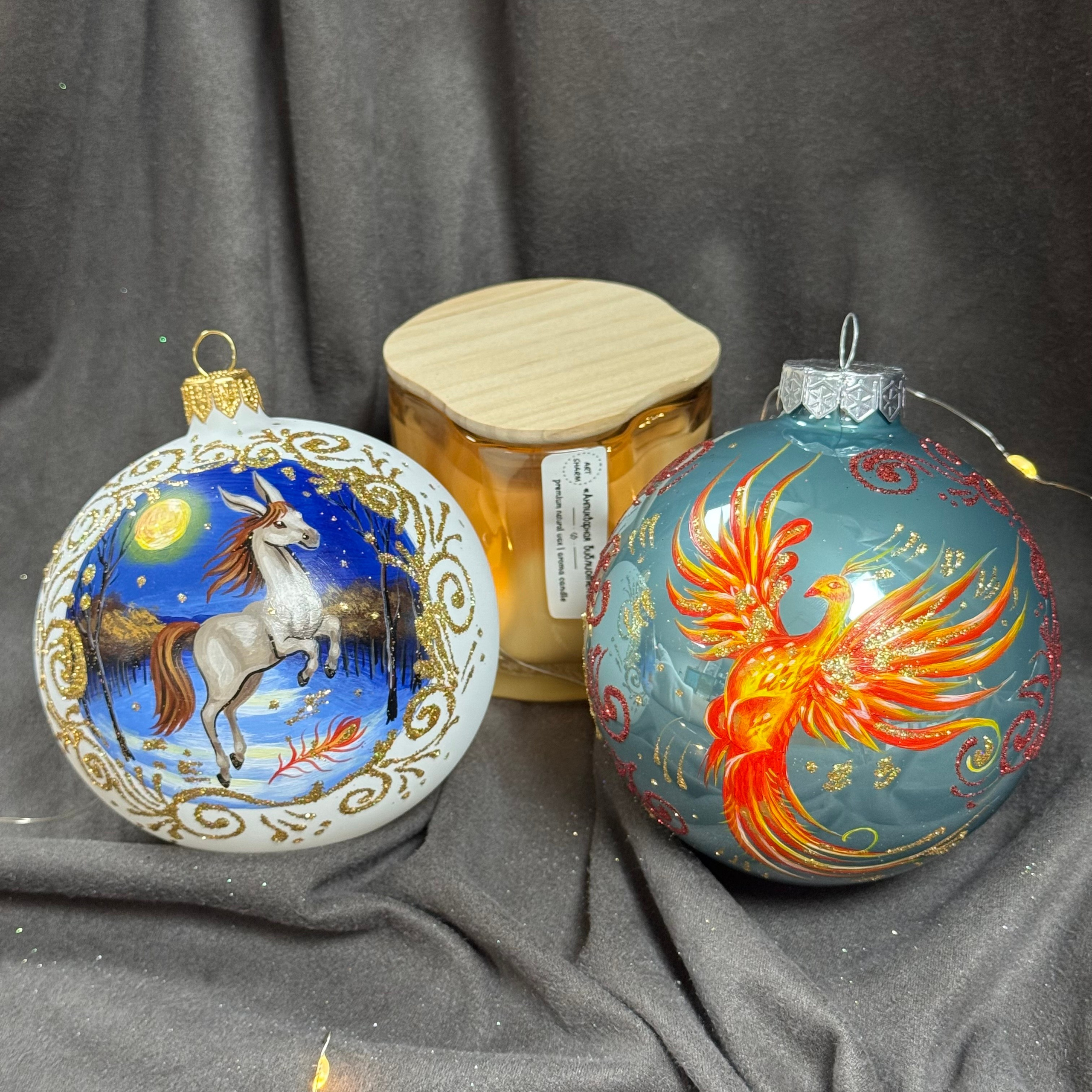 Магазин ёлочных шаров с ручной художественной росписью. Художественная ручная роспись елочных шаров, корпоративные подарки и восковые аромасвечи