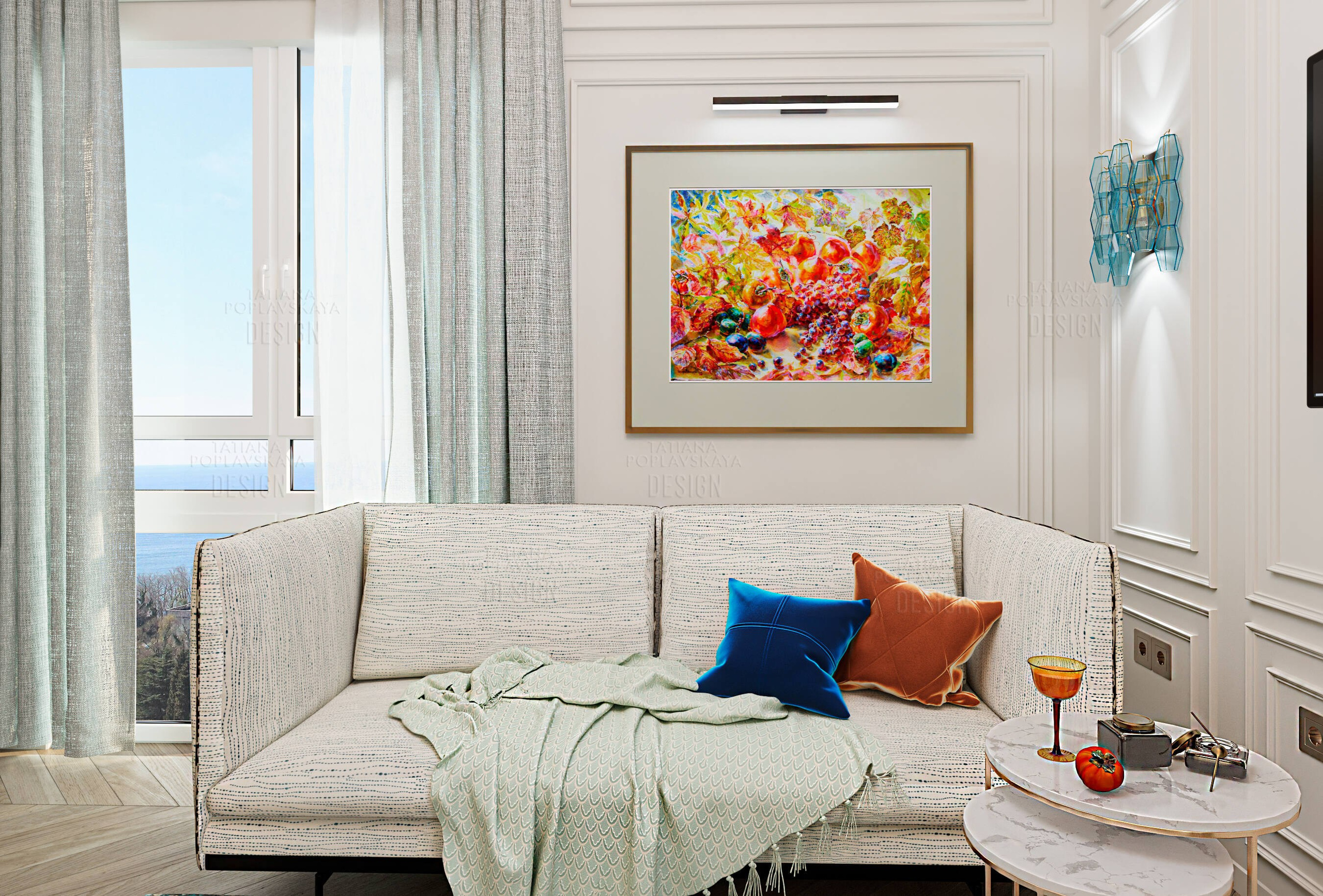 Дизайн квартиры Сочи в стиле современной классики. Интерьерный дизайнер в Сочи Поплавская Татьяна. Проектирование интерьеров и организация процесса ремонта