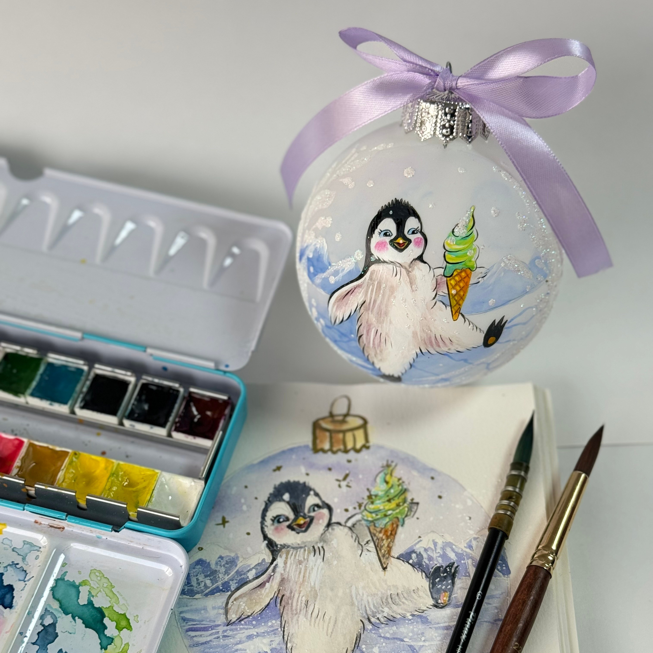 Елочный шар с росписью-Ваш лучший подарок на Новый Год. Арт-вечеринки и мастер-классы в Москве для взрослых и детей