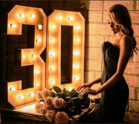 Шары с цифрами розовое золото. Студия праздничного декора