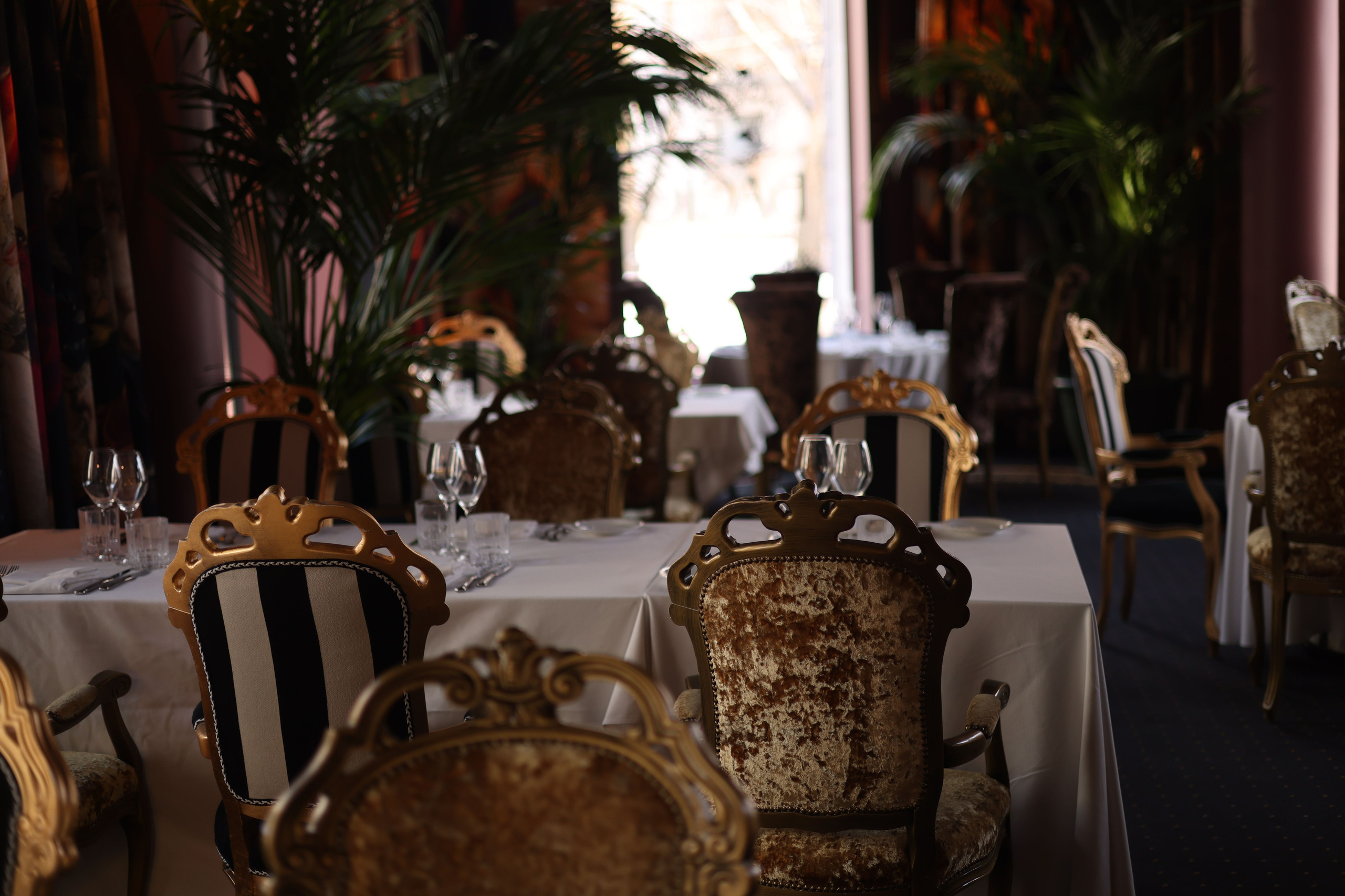 Elegant private restaurant table reserved for a VIP guest